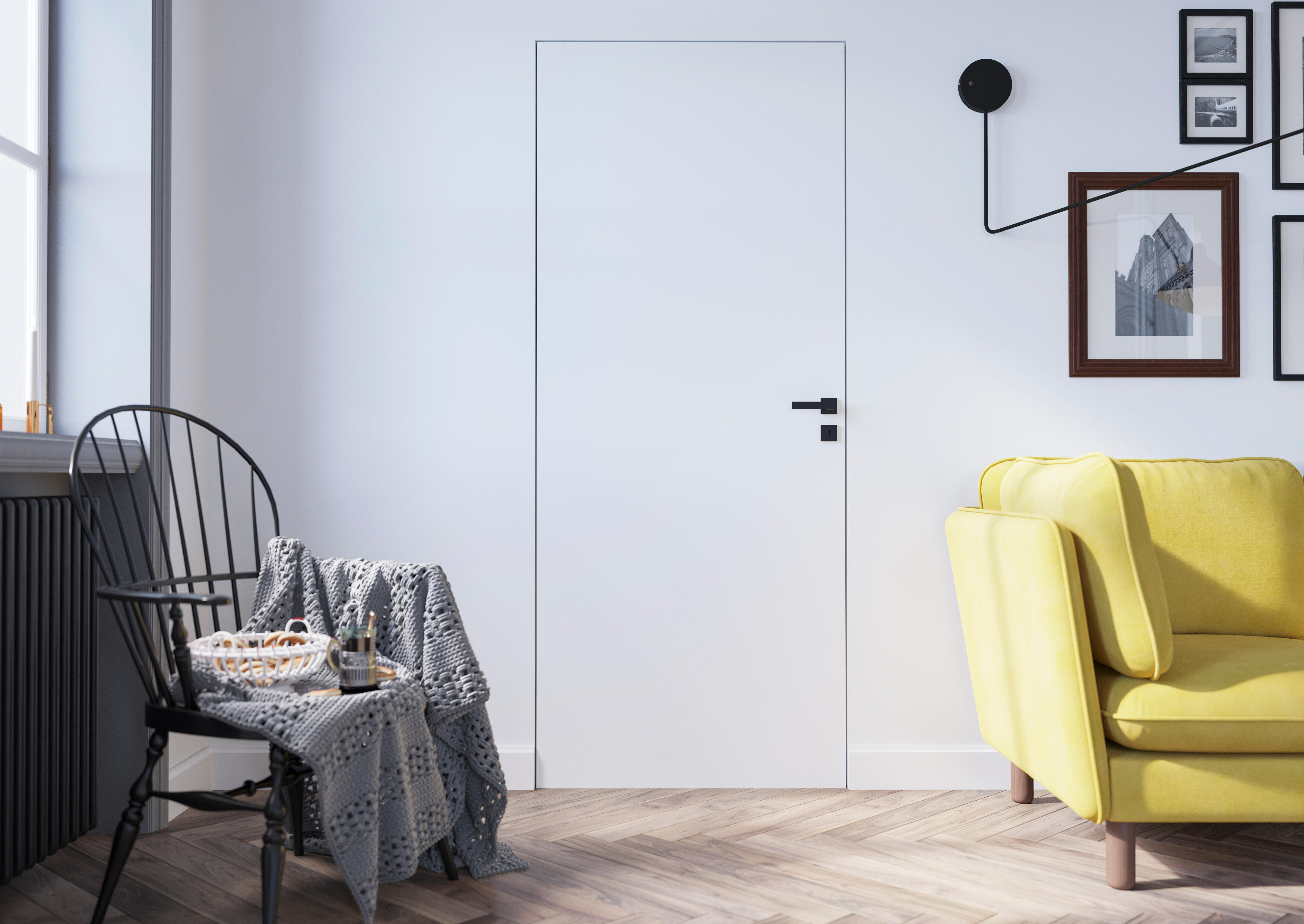 Drzwi wewnętrzne ukryte do pomalowania 80 lewe otwierane do wewnątrz Voster - 3