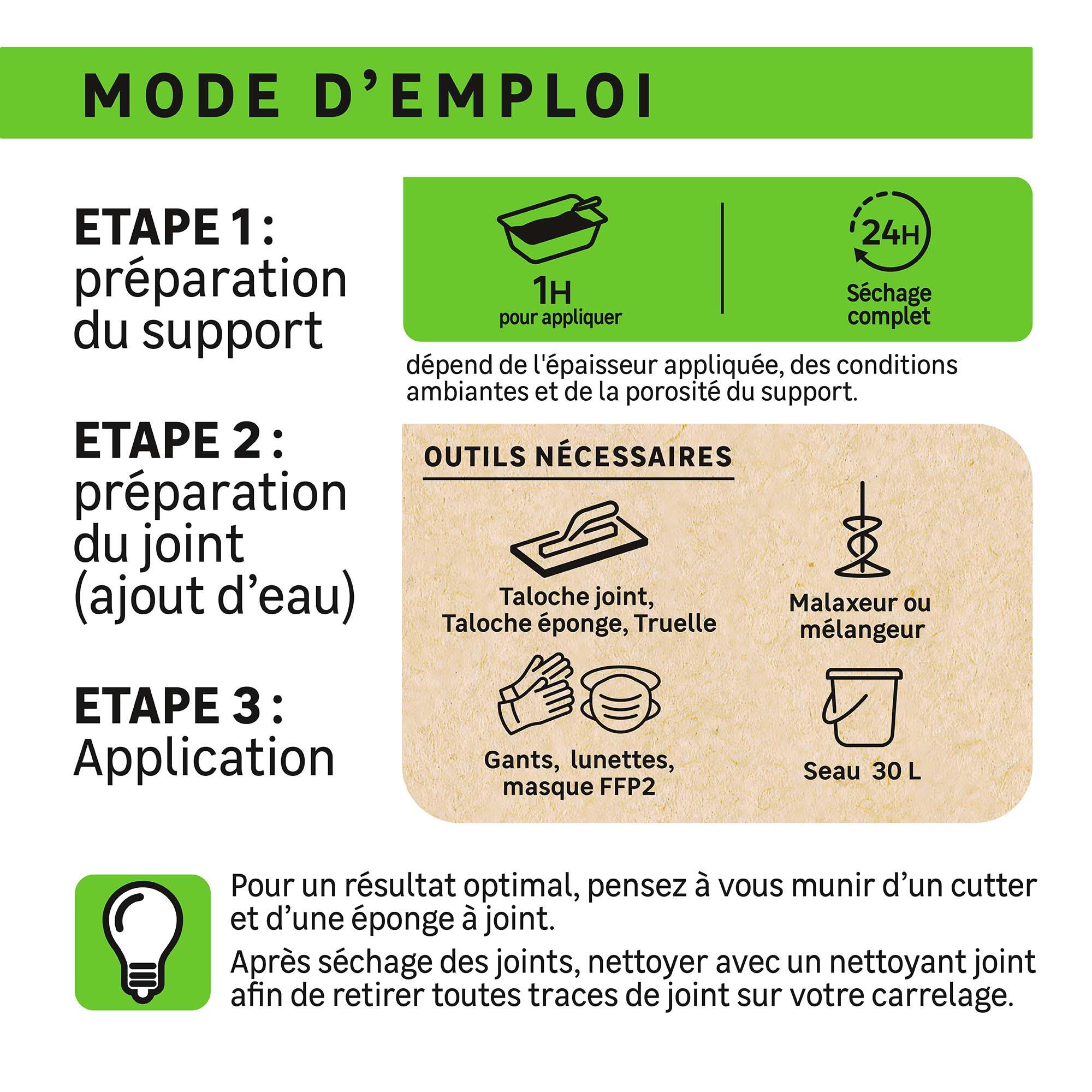 Joint tous types de carrelage et mosaïque beige AXTON, 2 kg - 3