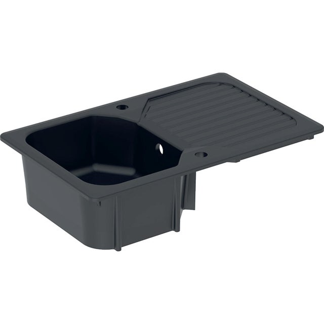 Evier en grès 1 bac 50 x 80 cm vidage inclus Garrigue noir