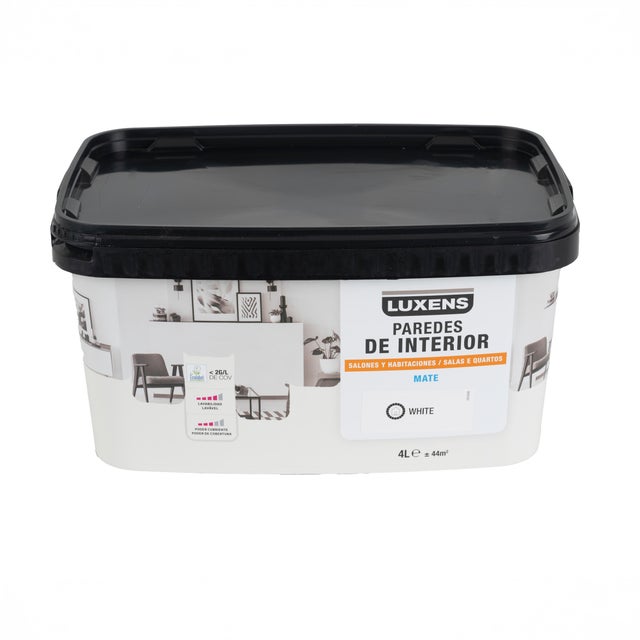 Tinta de interior decorativa mate LUXENS 4L WHITE 1