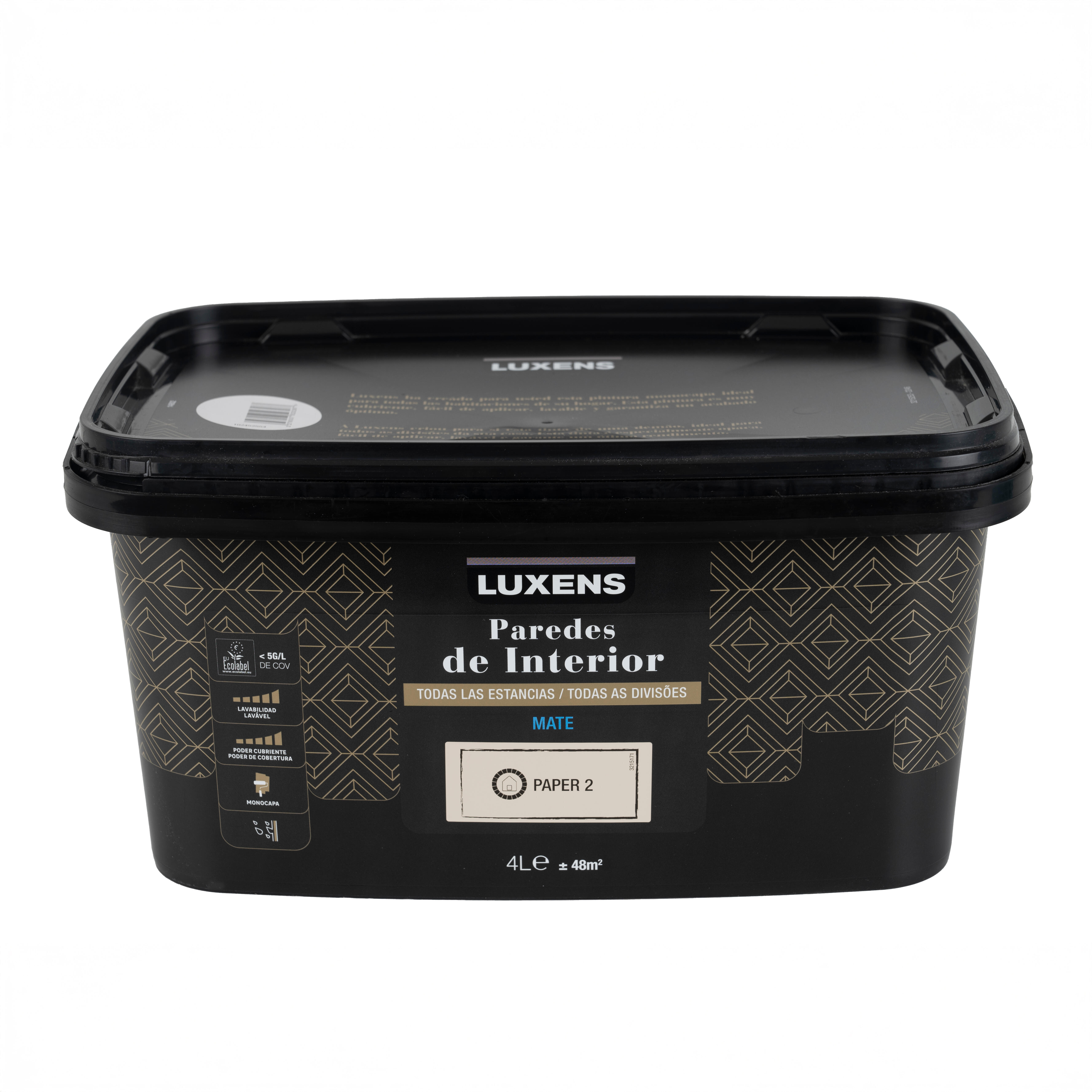 Tinta interior decorativa mate 4 L Paper 2 Luxens Premium - 2