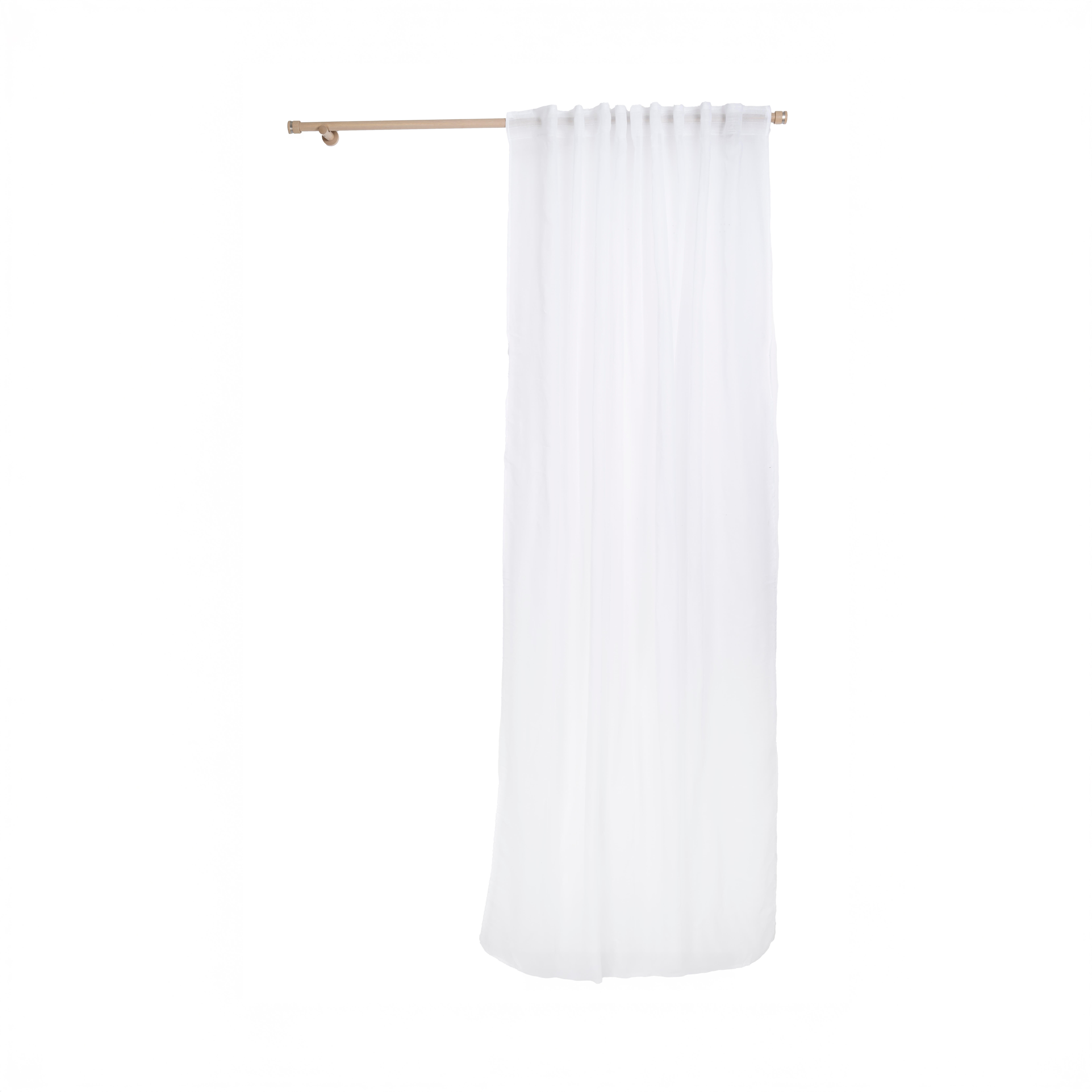 Visillo cinta frunce, trabillas Deryl poliéster algodón de 200x280cm liso blanco INSPIRE. Incluye cinta termoadhesiva - 15