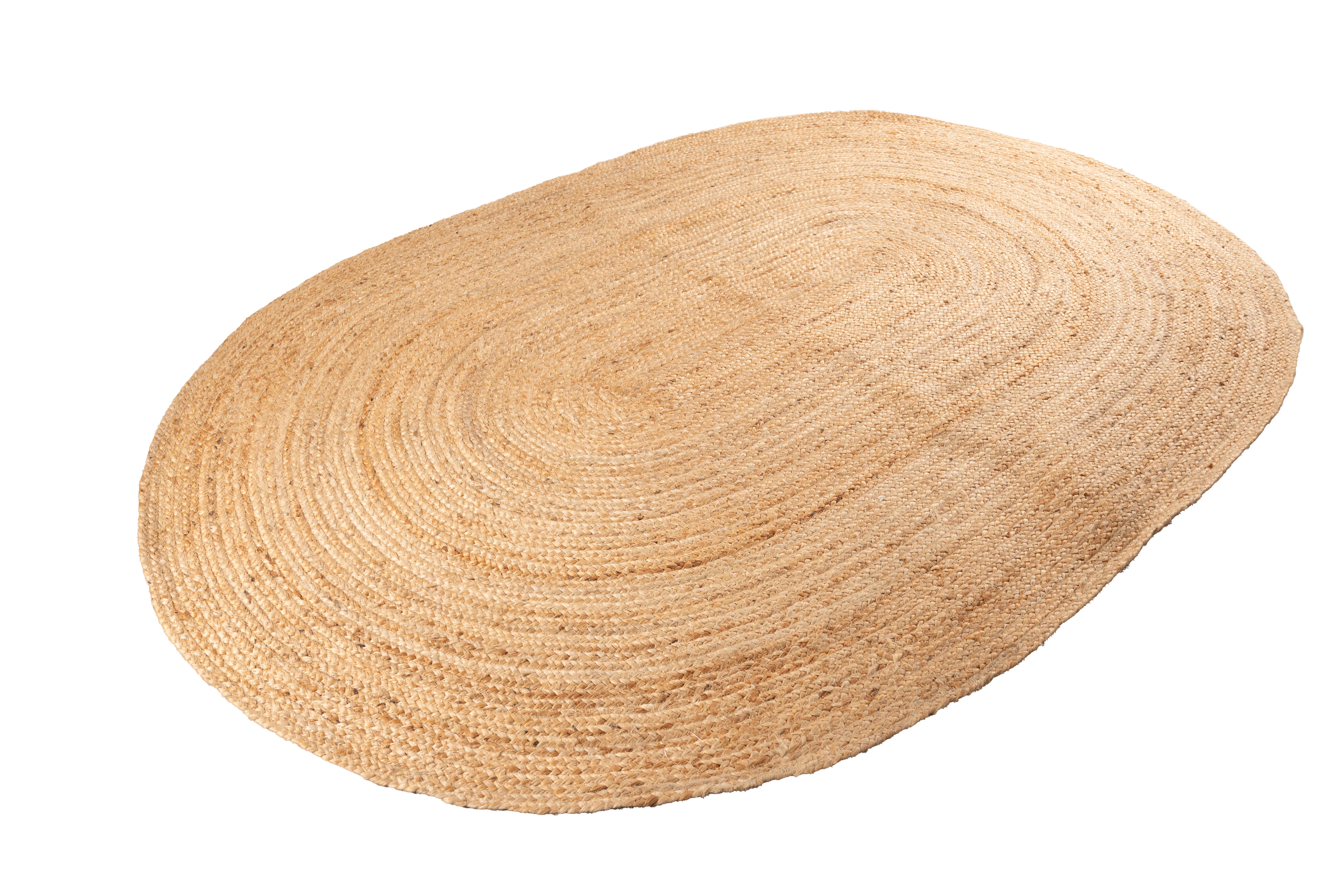 Alfombra yute tejido plano INSPIRE Nils beige natural ovalada 160x230cm - 10