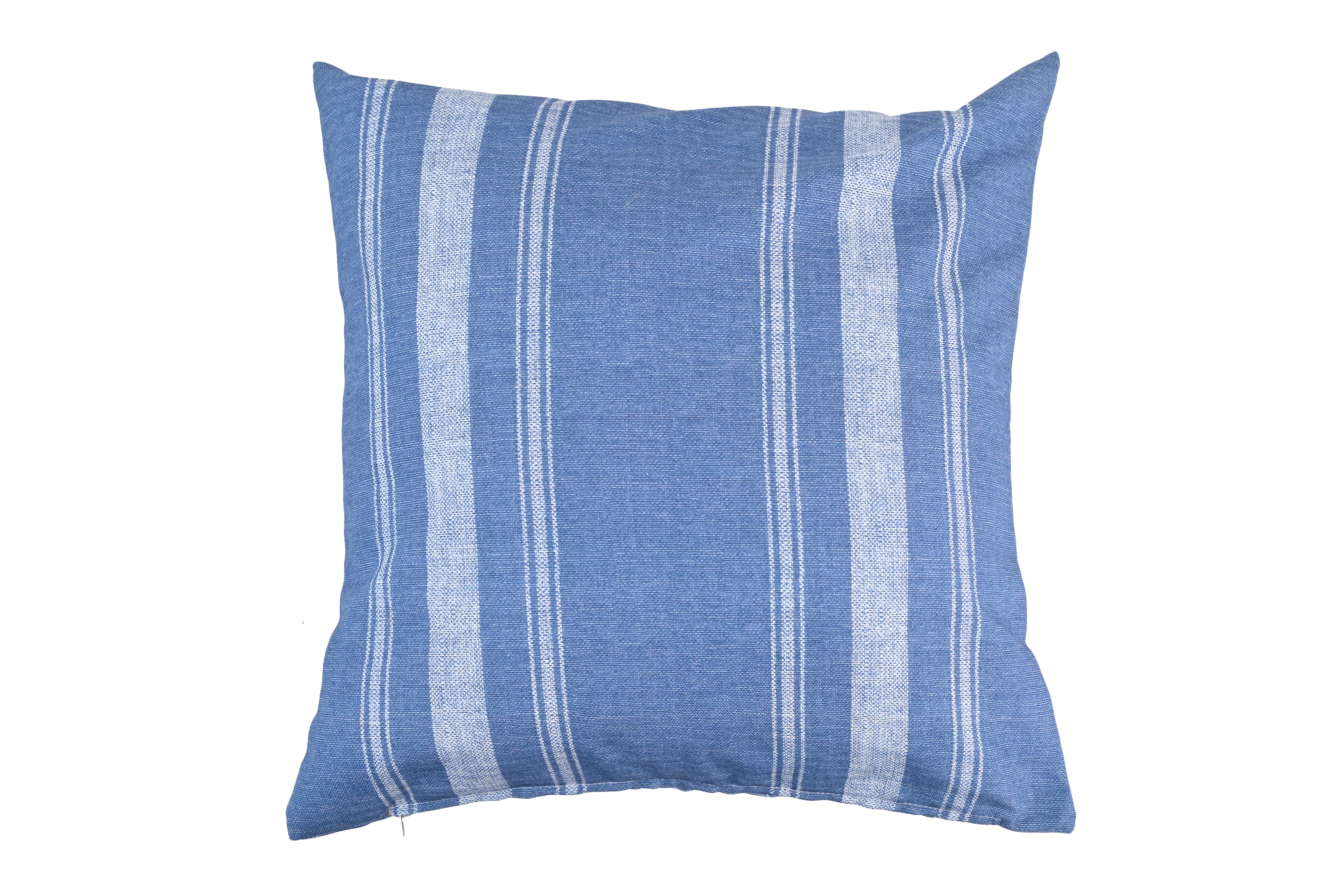 Cojín decorativo cuadrado exterior e interior blue times fenway rayas algodón poliéster azul 45x45cm