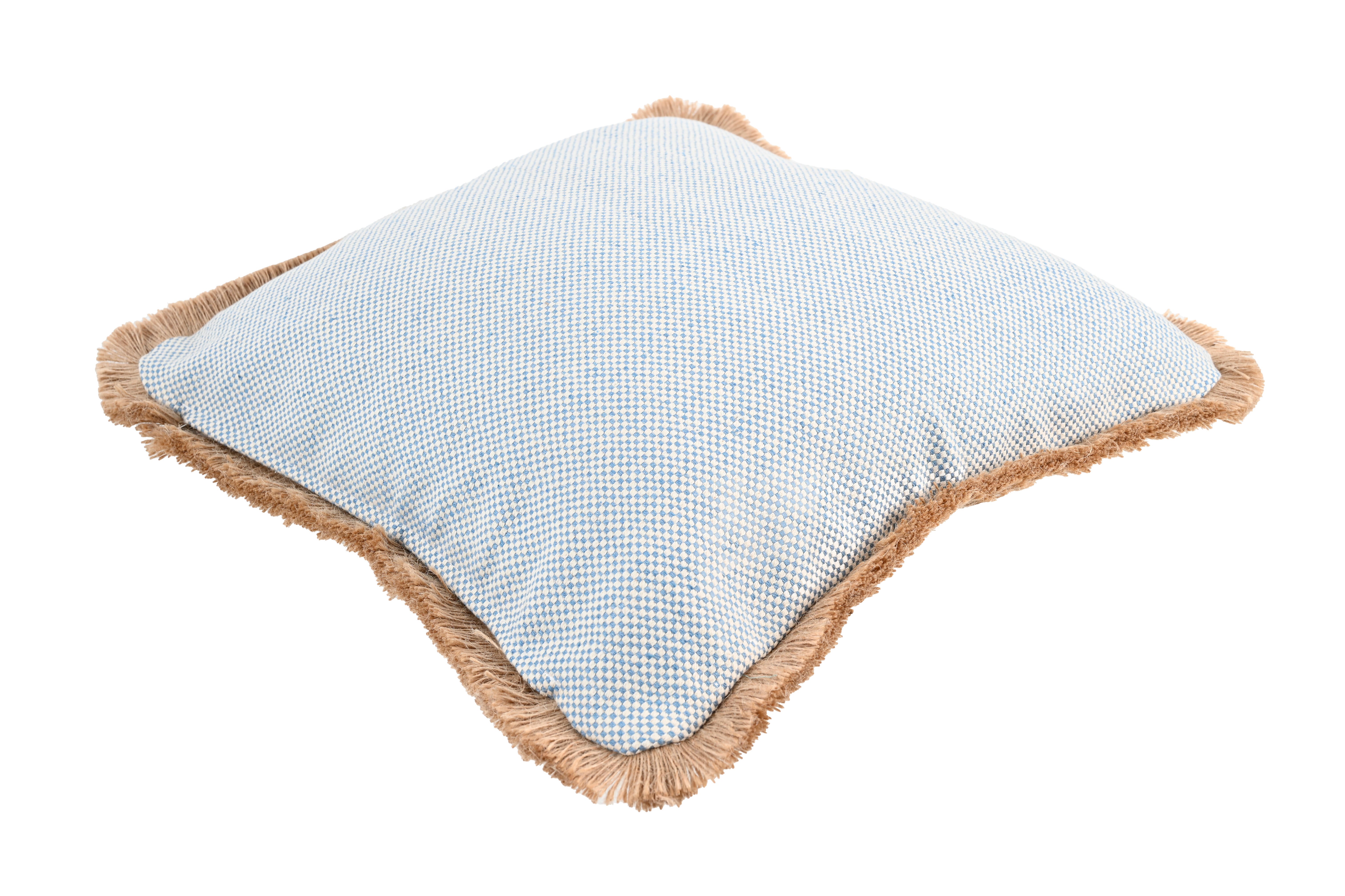 Almofada Coralium 45x45cm algodão azul e bege - 8