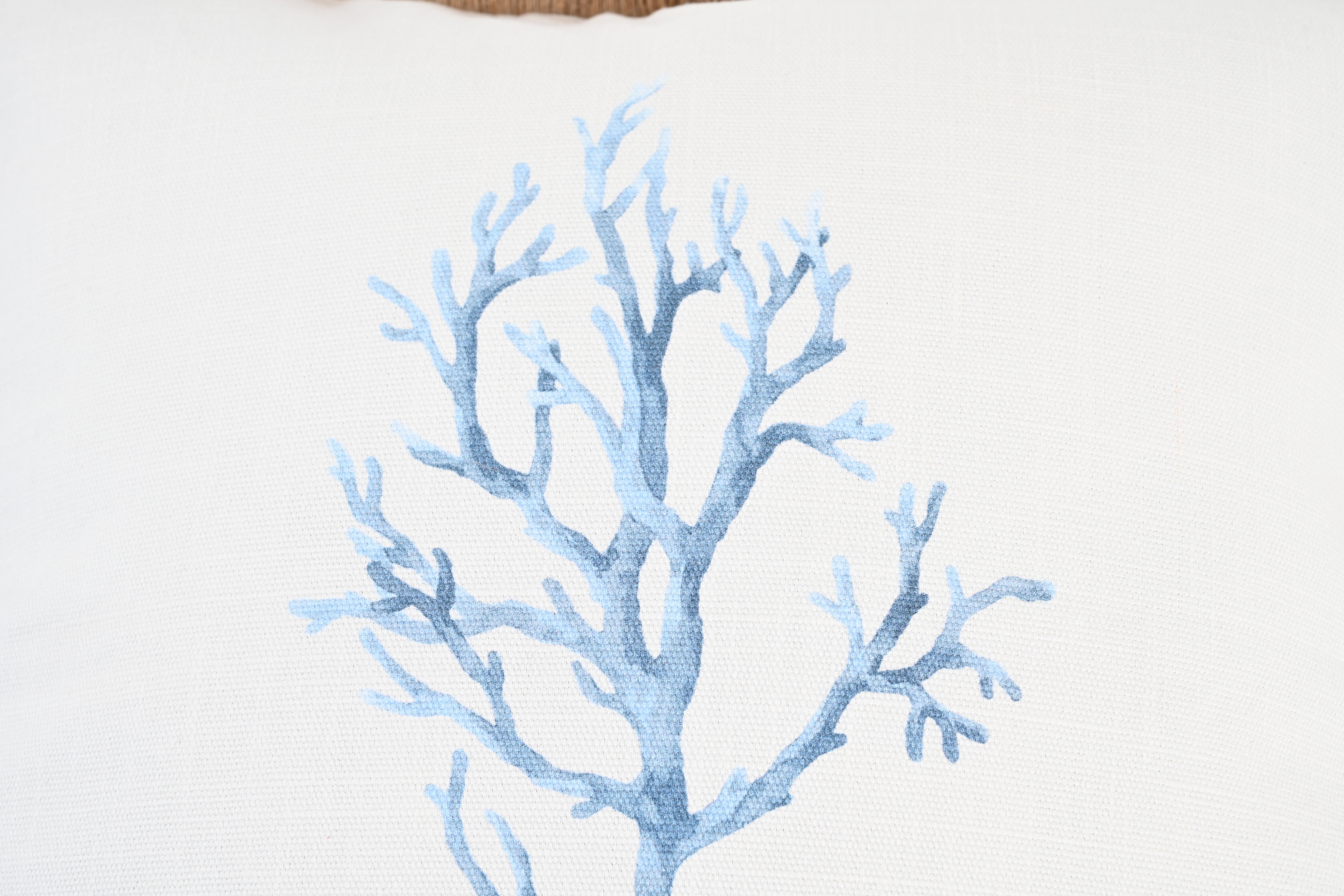 Almofada Coralium 45x45cm algodão azul e bege - 19