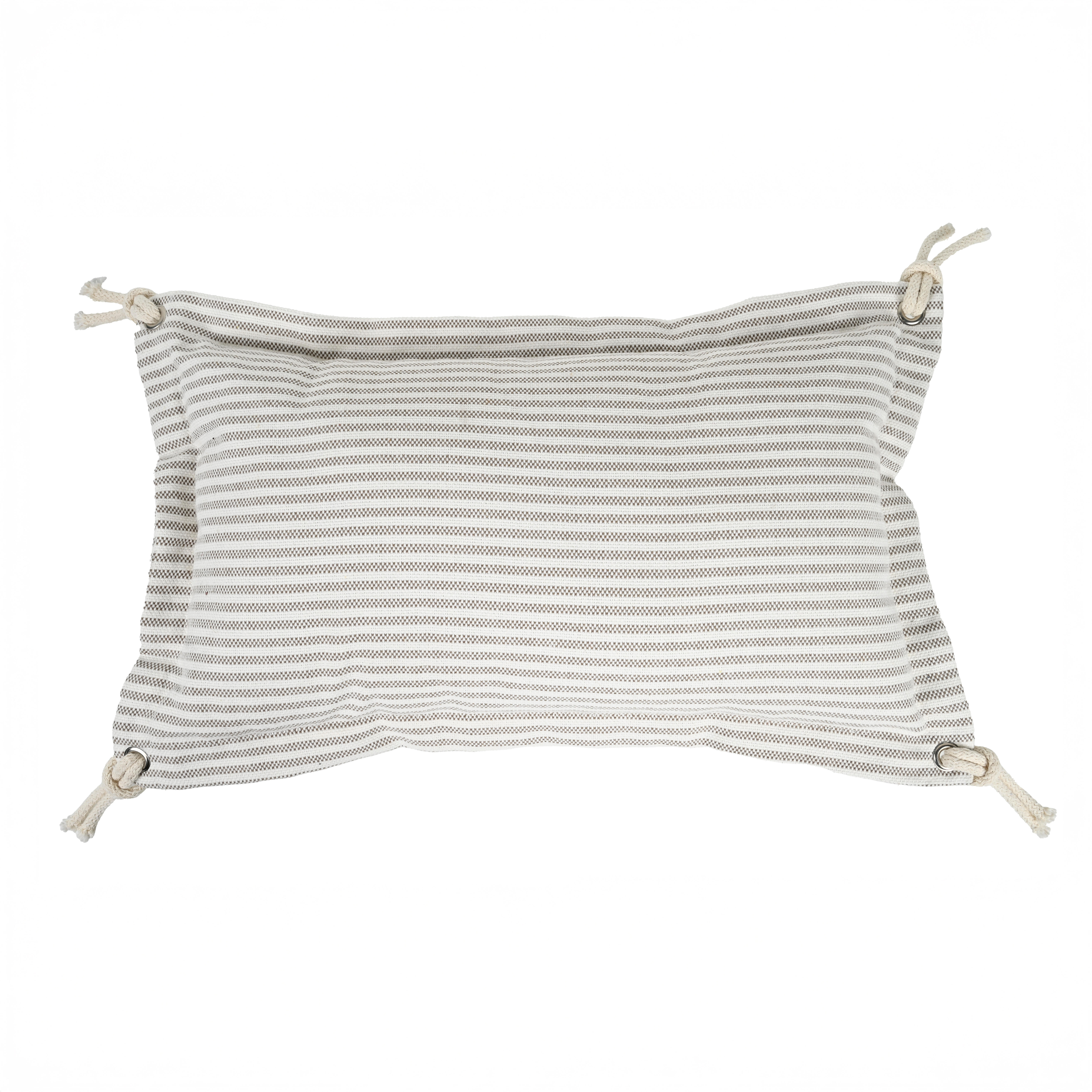 Cojín decorativo rectangular exterior e interior blue times sailor rayas algodón, poliéster beige doble cara cordoncillo 50x30cm