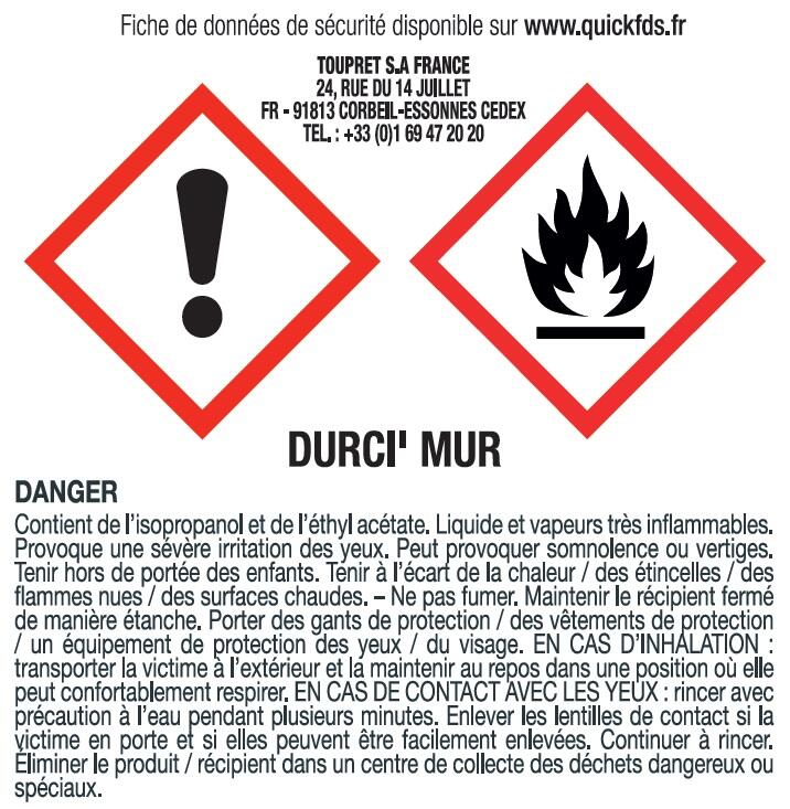 Traitement Durci' mur avant enduit et peinture Toupret 1 L - 9