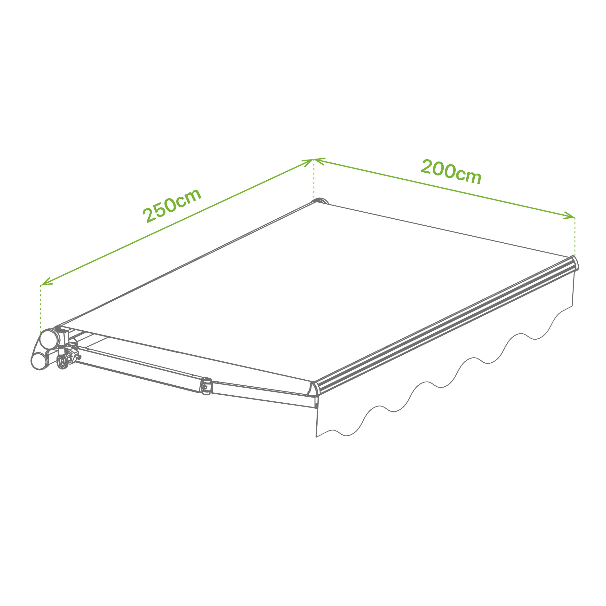 Lona Poliéster 280 g/m² Kronos Bege 2,5 x 2 m SMARTSUN - 7