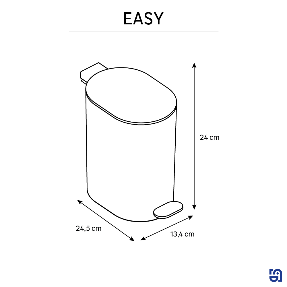 Papelera baño Easy blanco 3L - 2