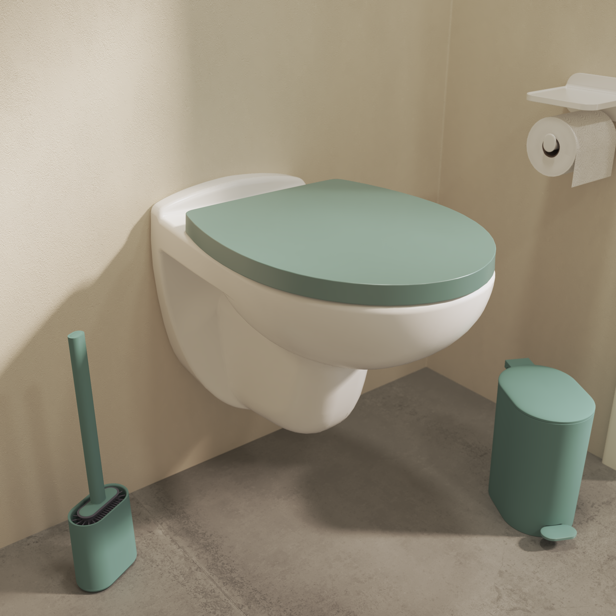 Abattant frein de chute polypropylène vert SENSEA Easy - 3