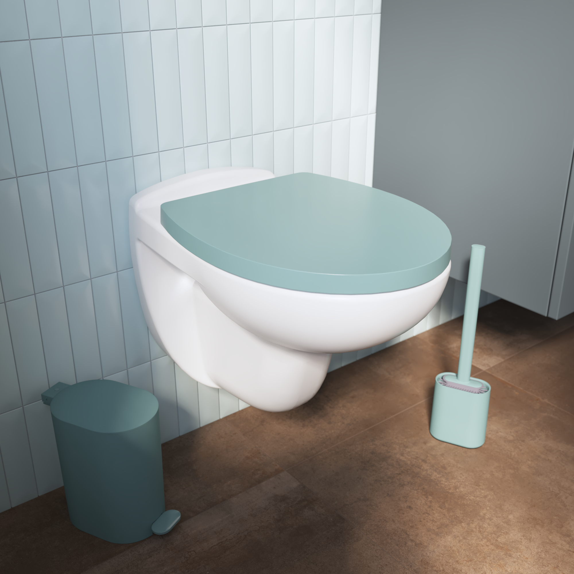 Abattant frein de chute polypropylène bleu SENSEA Easy - 3