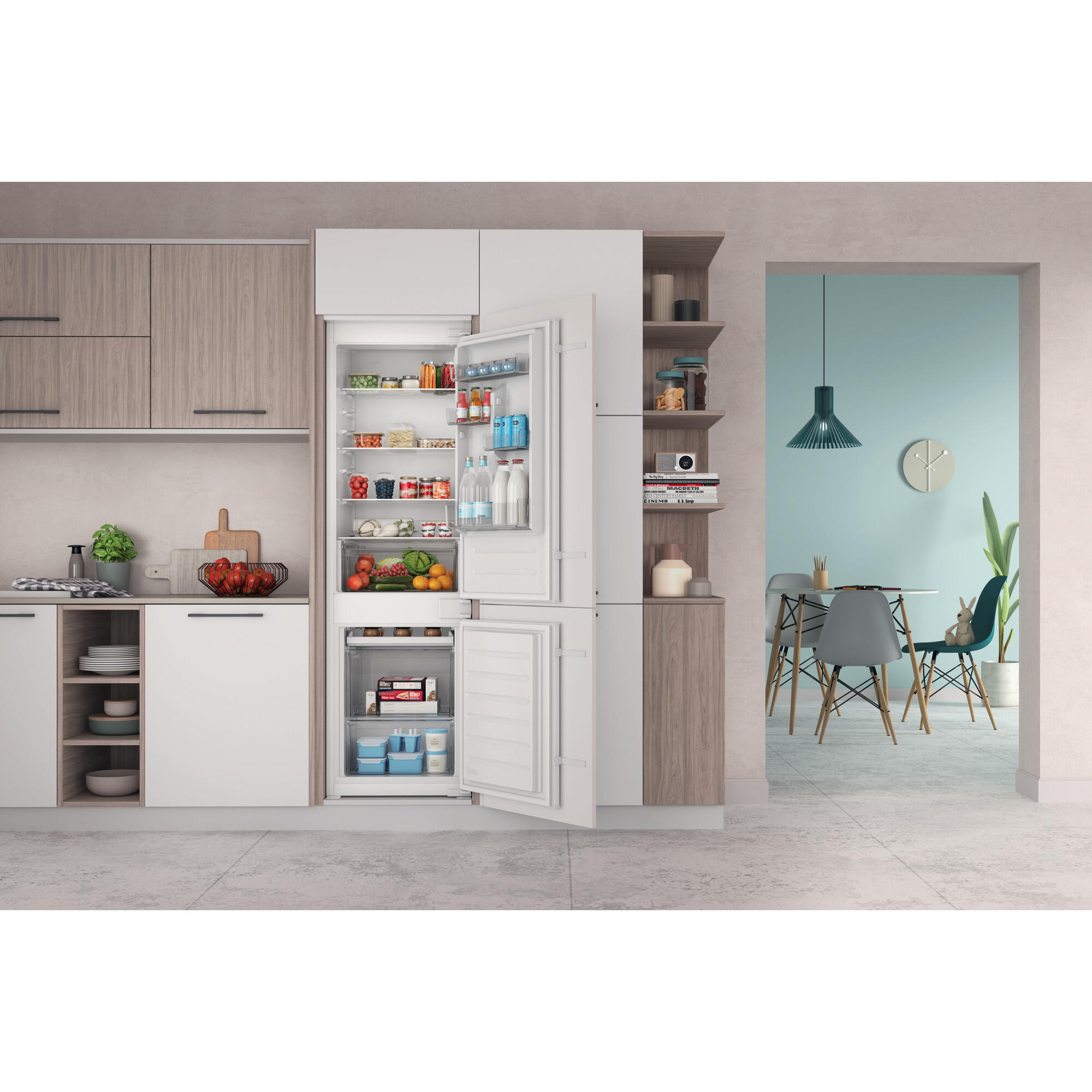 Frigorífico combi integrable INDESIT INC18D021A1 cíclico 177cm 268L blanco clase E - 3