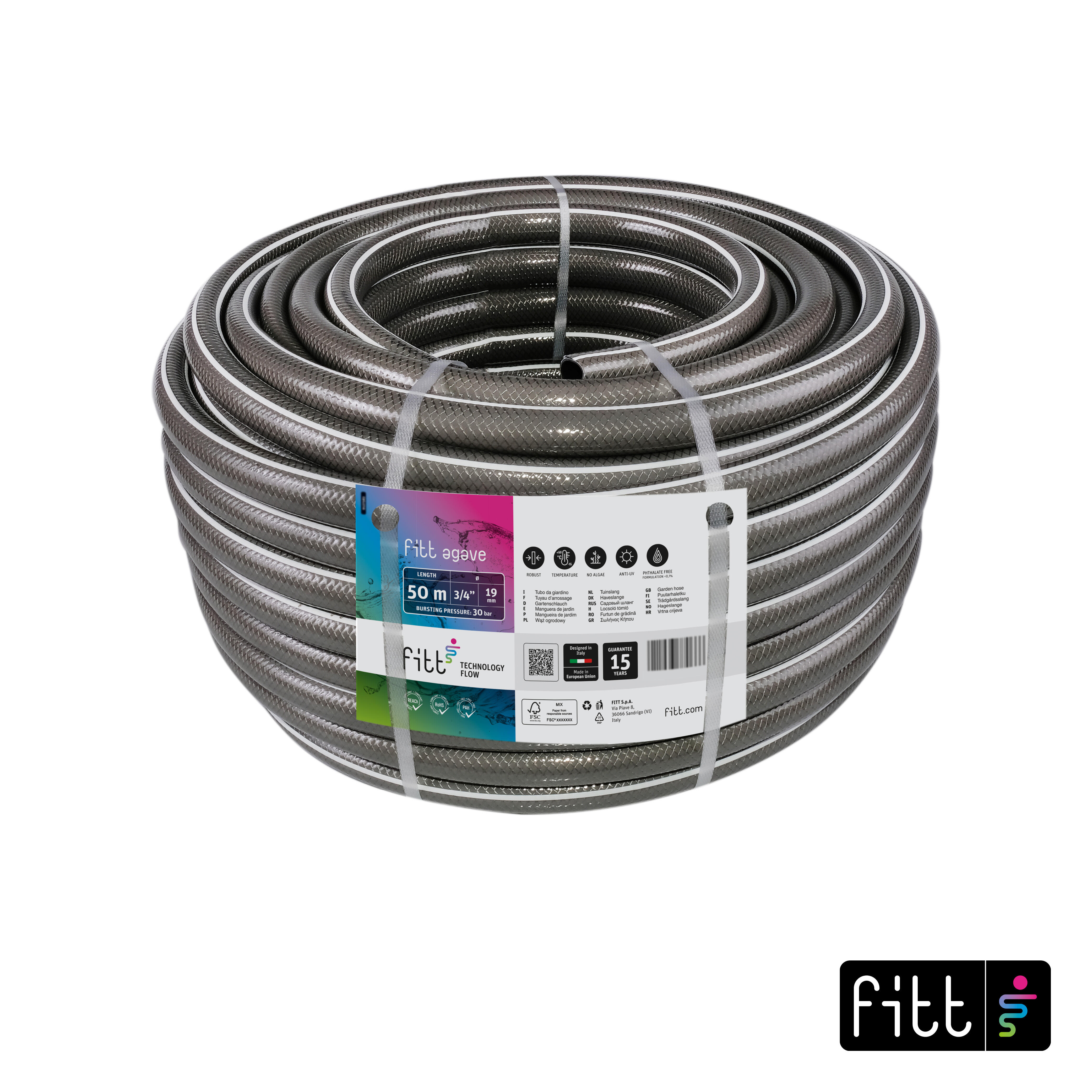 Manguera de riego agave fitt de pvc de 19mm de ø y 50m de l.