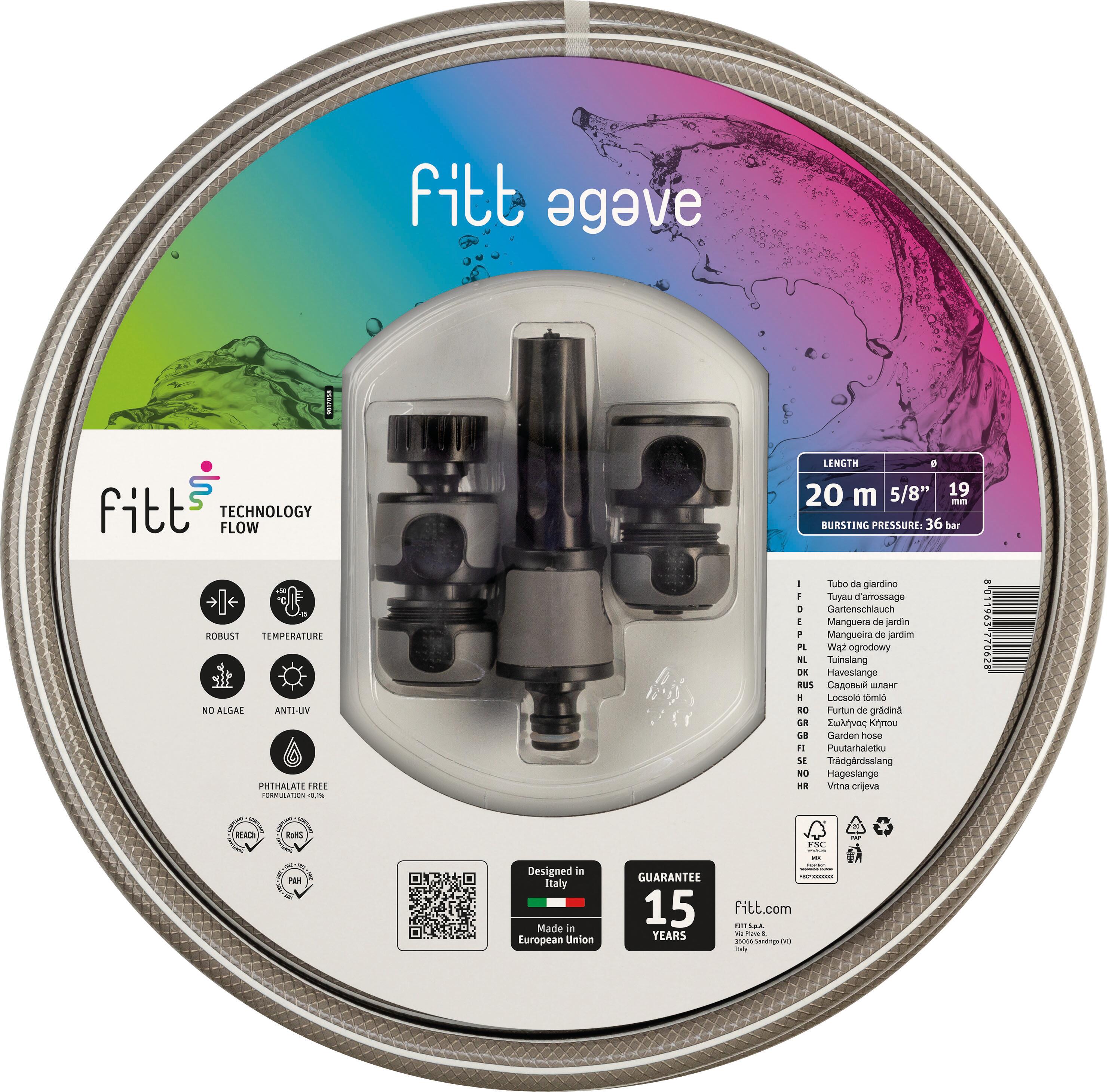 Manguera de riego agave fitt de pvc de 15mm de ø y 20m de l.