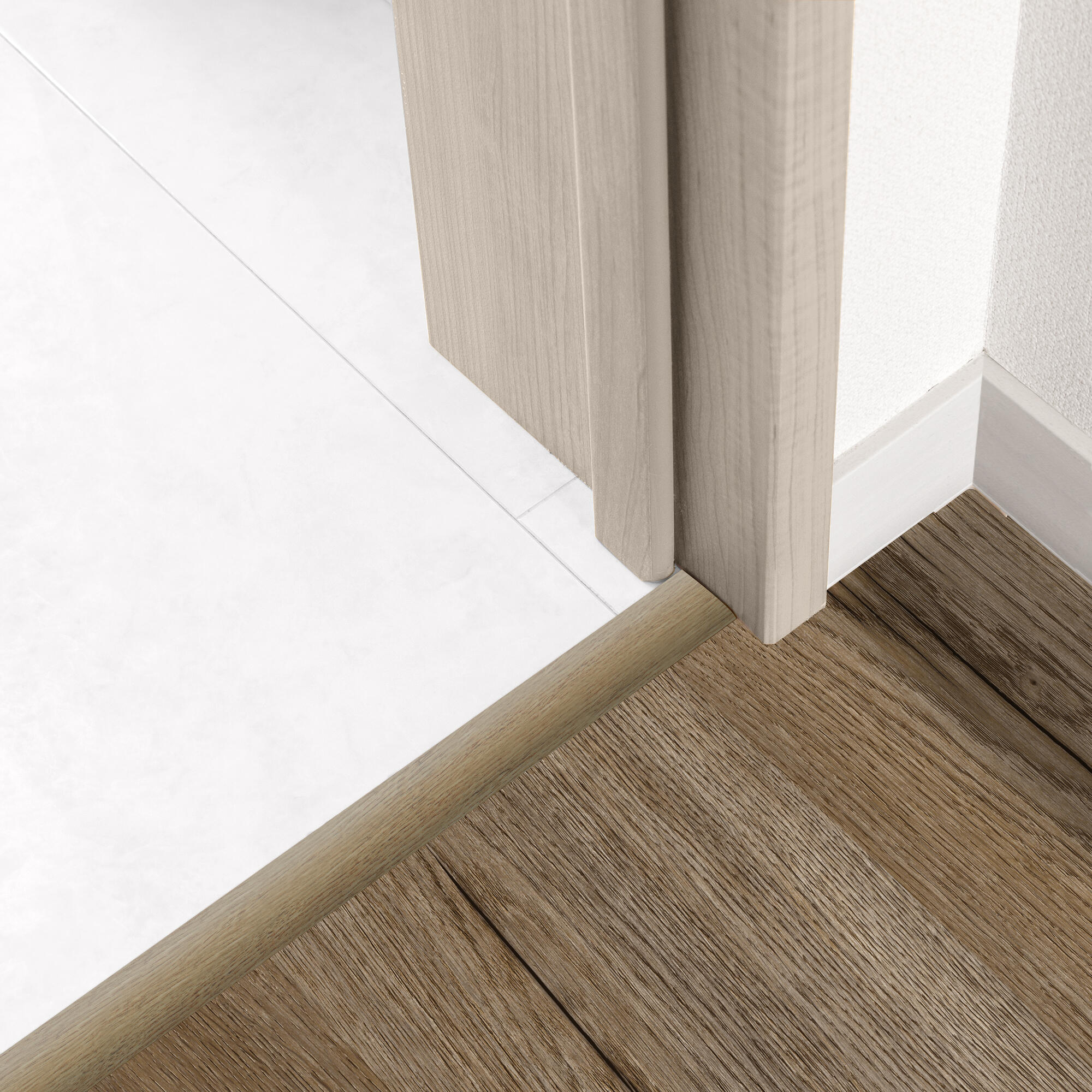 Perfil de umbral 4 en 1 de aluminio color madera oscura 1660x37 mm ARTENS OSC405 - 4