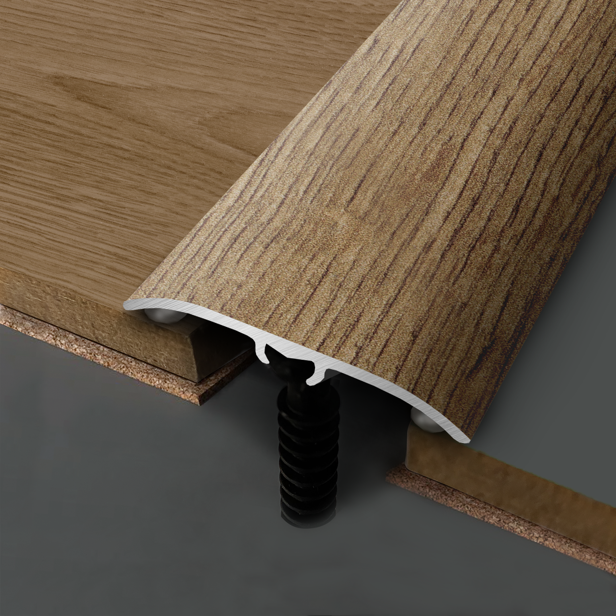 Barre de seuil aluminium effet bois à coller L.83 x l.3,7 cm AZURIS - KERENIS - 2