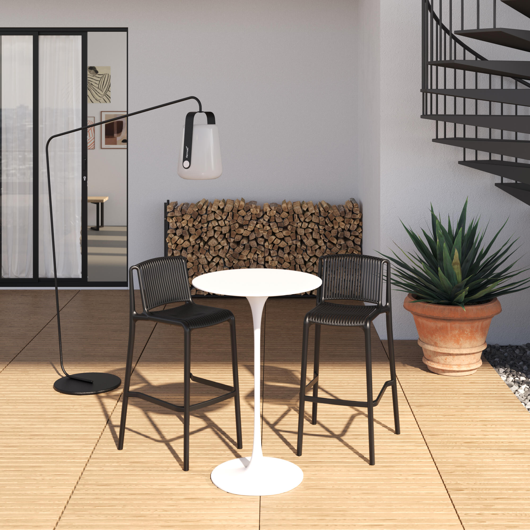 Lot de 2 tabourets de bar Morgan noir - 2