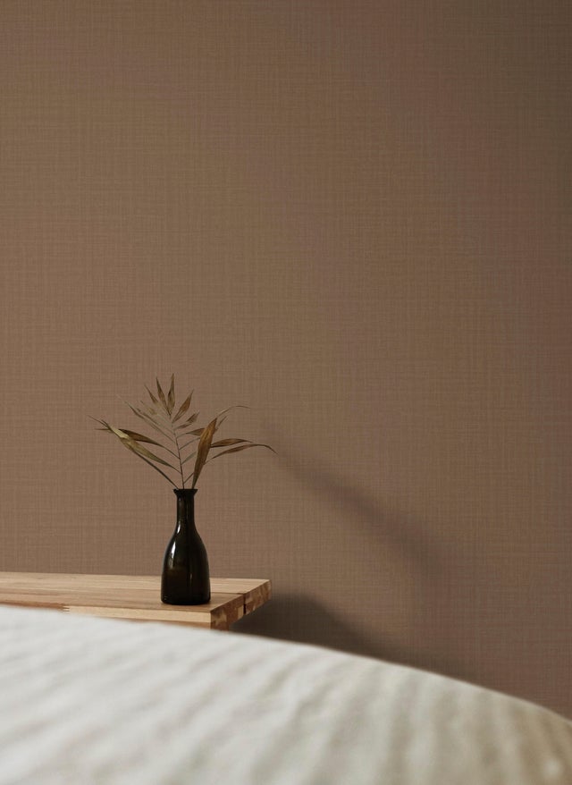 Papier peint intissé Textile nacré INSPIRE marron