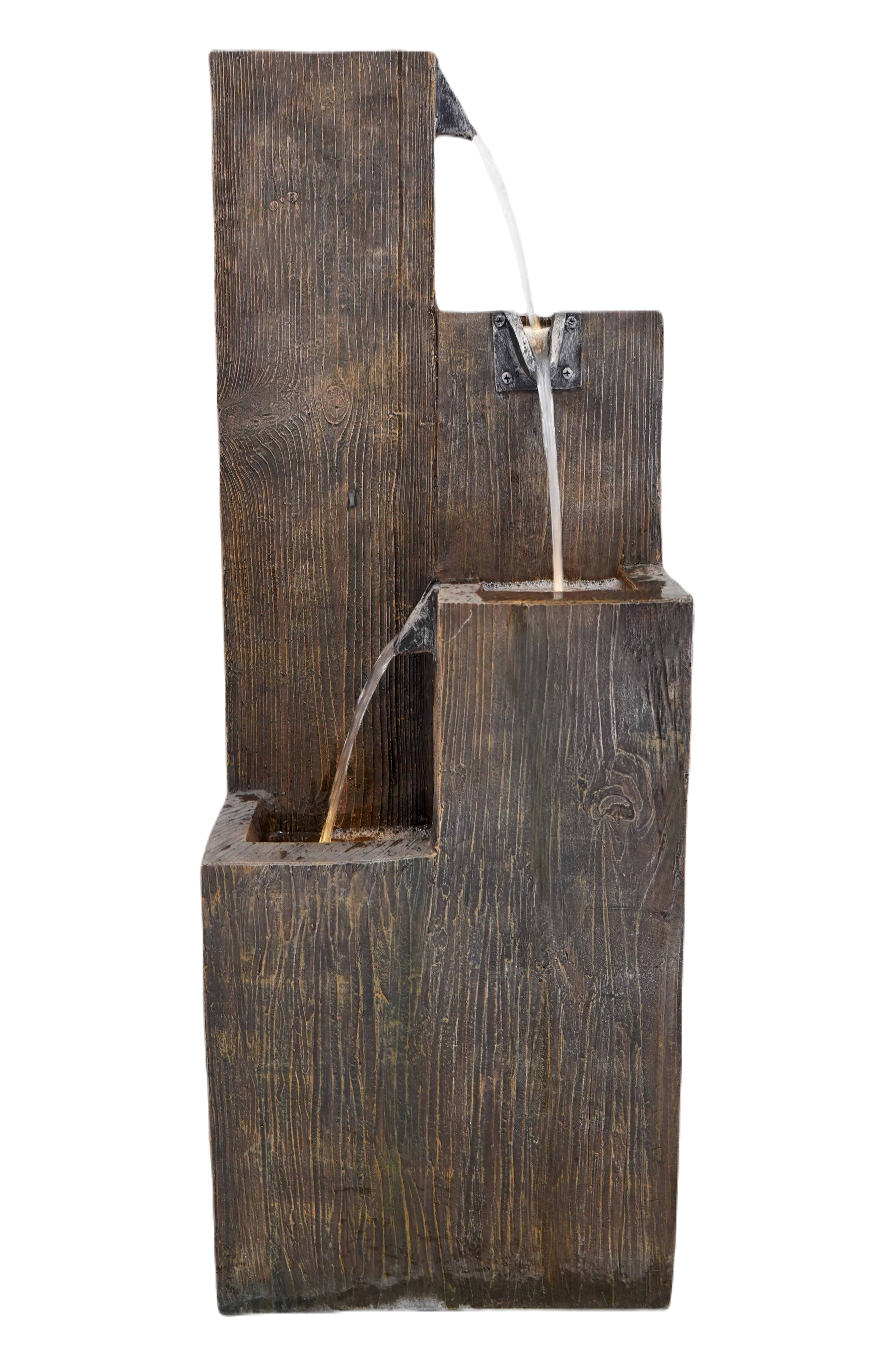 Fontanna dekoracyjna do ogrodu ze światłem LED kolumny DLH