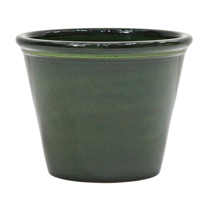 Donica szkliwiona Sombra śr.30.5 cm mrozoodporna zielona Cermax