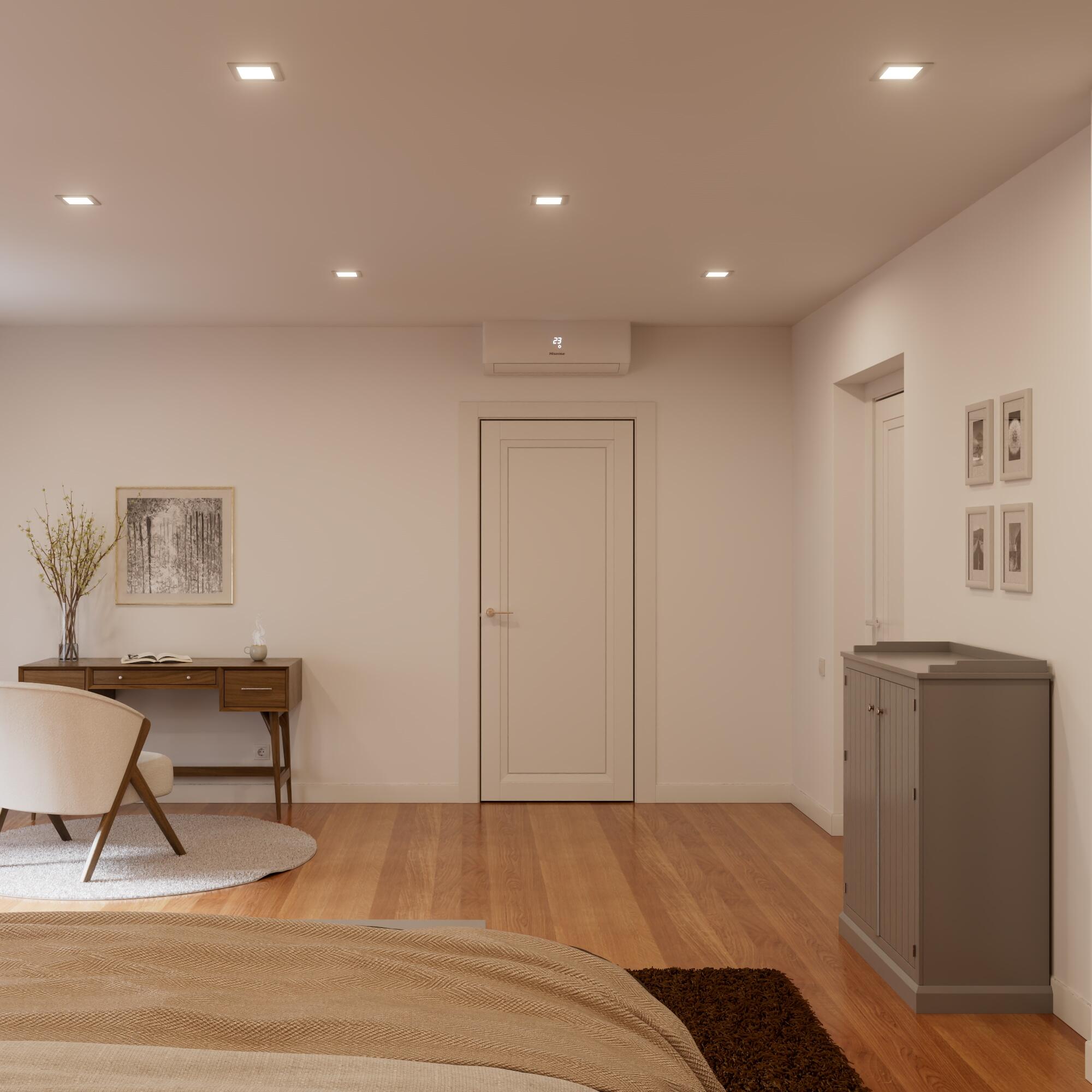 Alverlamp  Downlight Led Empotrable Cuadrado 768 Luz Neutro 4000K Ip20, Foco Led Empotrado Para Techos Gris/Blanco , Leroy Merlin