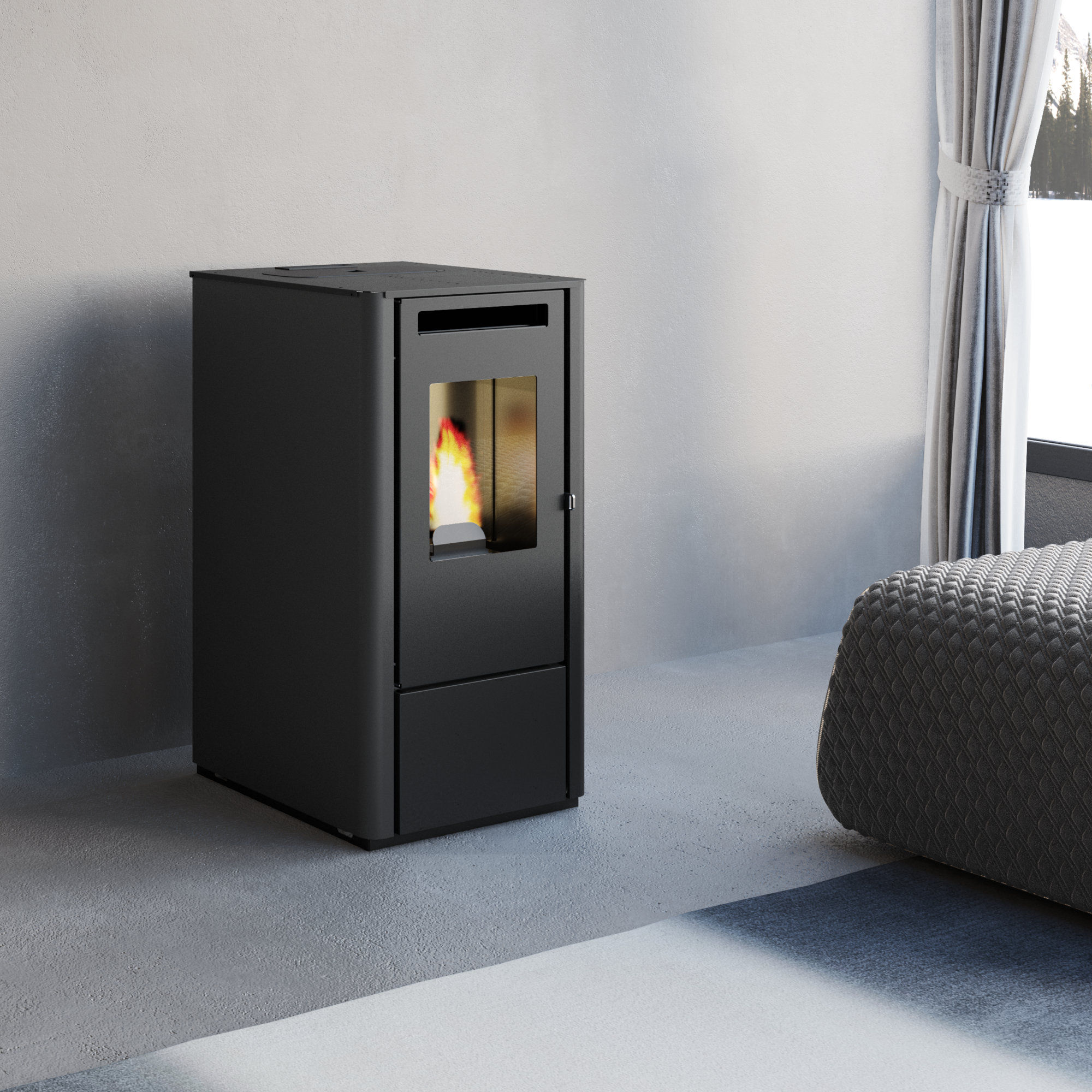 Piec stalowy na pellet 8kW MILANO FERRETTI - 1