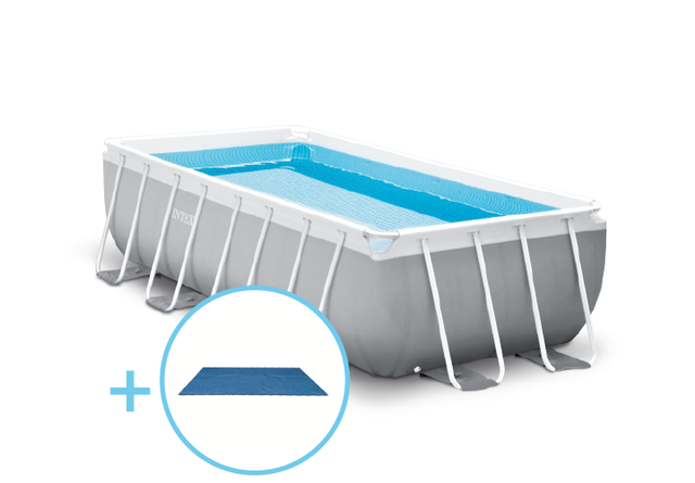 Piscine hors-sol PRISM INTEX, acier, rectangulaire, L.4.65 x l.2 x H.1 m + Bâche
