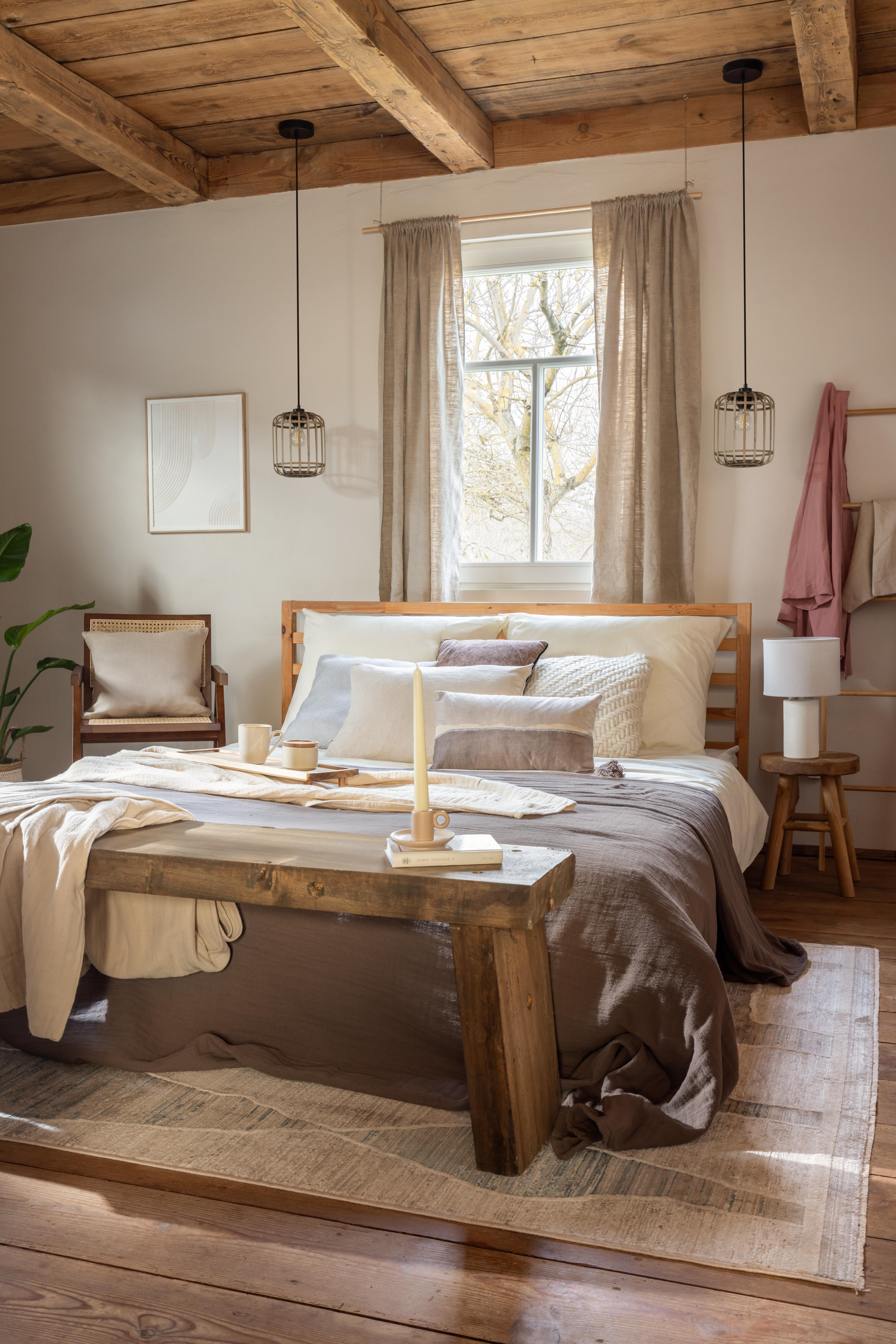 Lampa stołowa Lanzoma beżowa E27 Inspire - 6