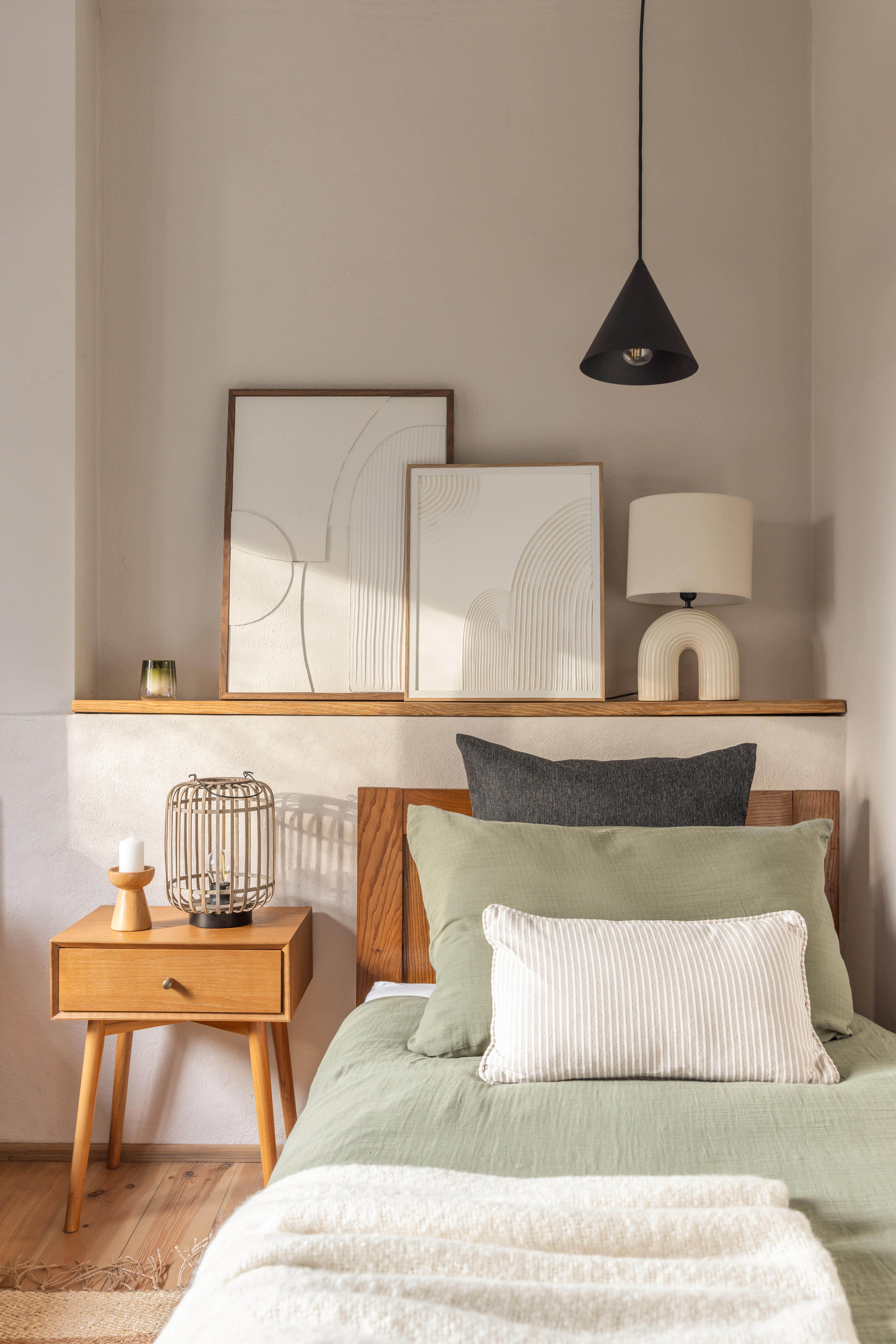 Lampa stołowa Manihi czarna bambus E27 33 cm Inspire - 2