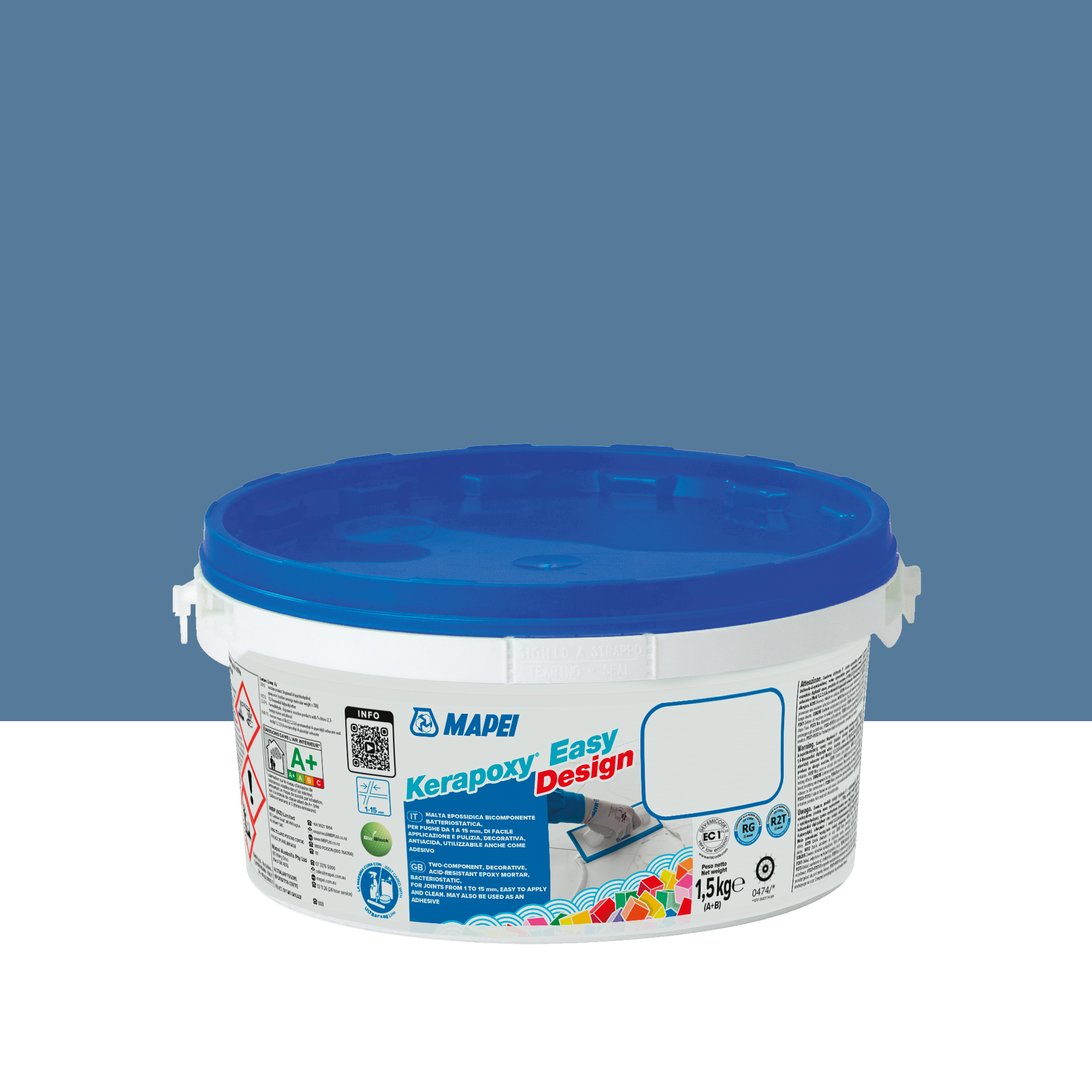 Fuga epoksydowa Kerapoxy Easy Design 172 niebieski 1.5 kg Mapei