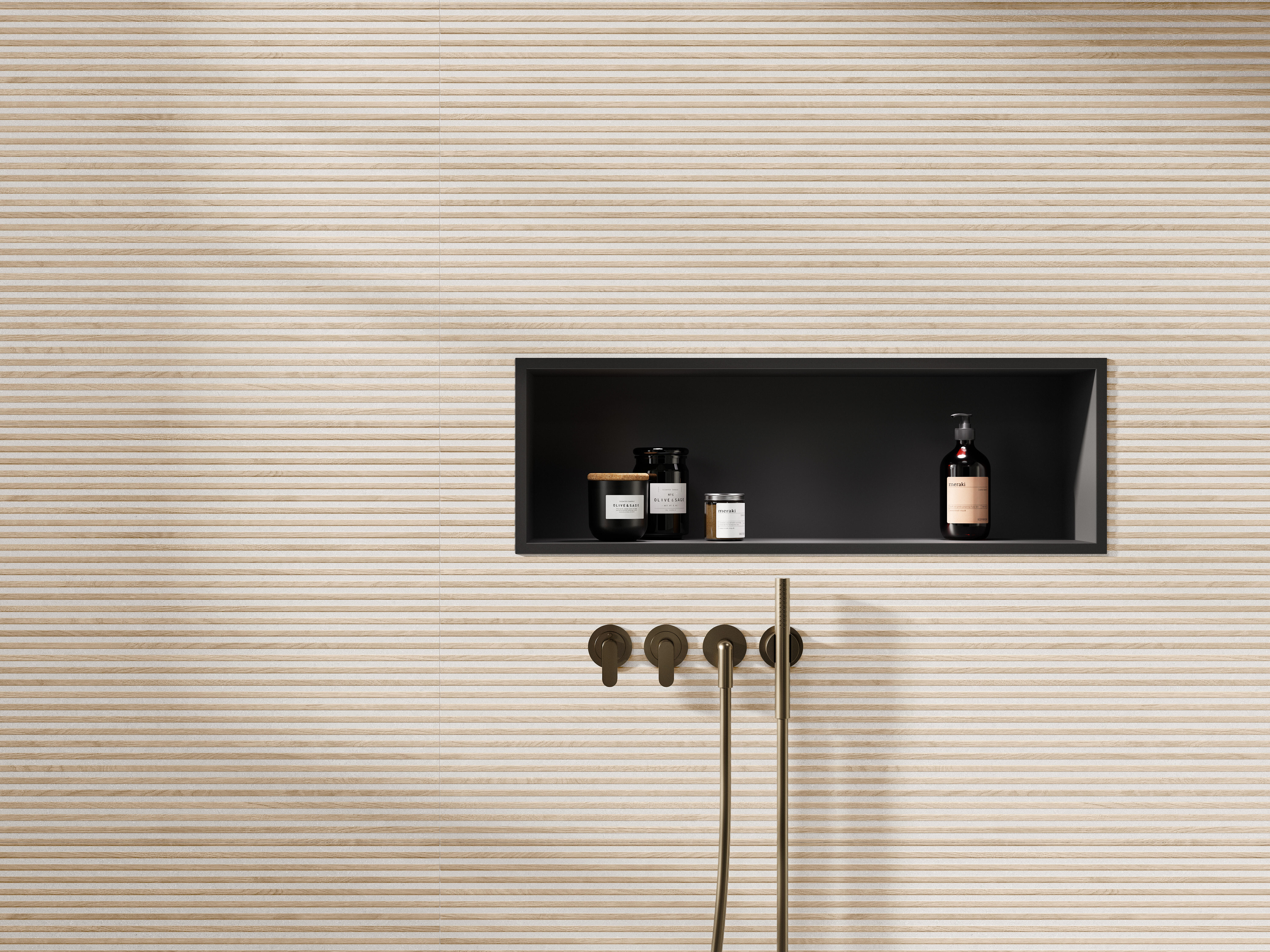 Azulejo cerámico Norton efecto palillería cream palilleria 30x90 cm - 3