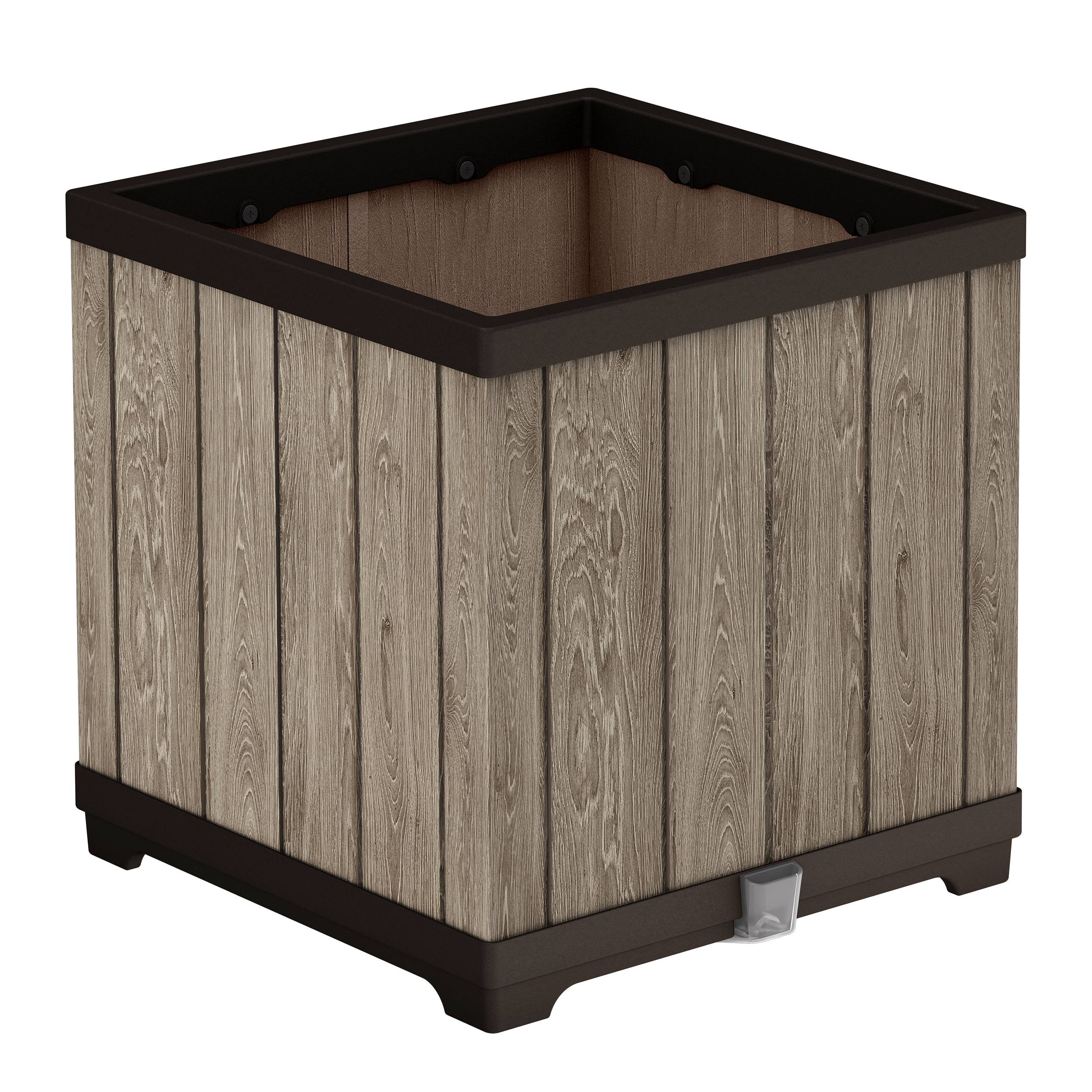 Donica plastikowa Deco Ashwood 45.5x45.5x45.5 cm brązowa Keter