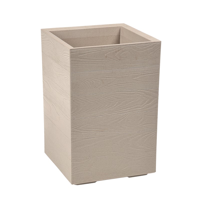 Donica plastikowa Karo Eco 39.8x39.8 cm beżowa Lamela