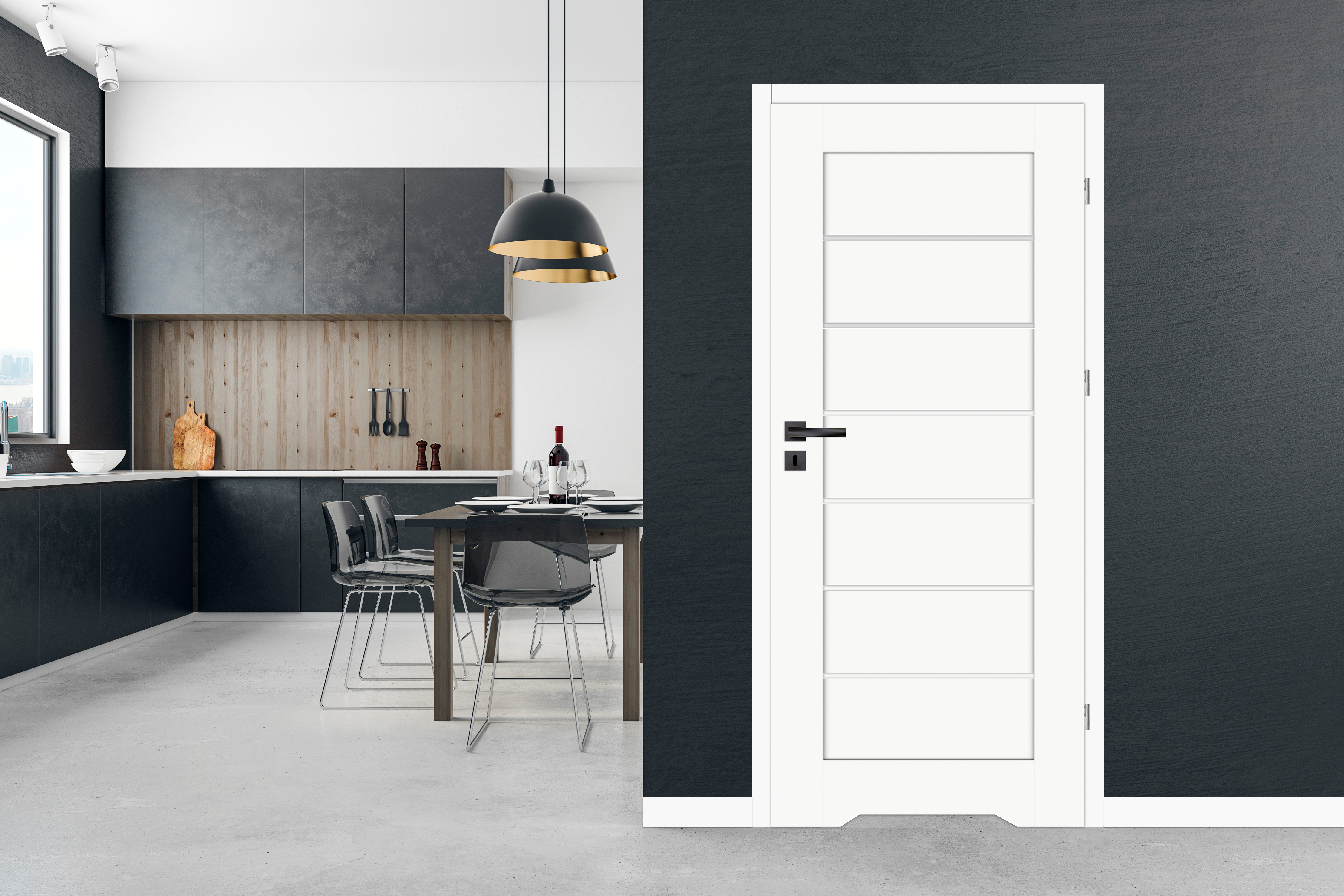 Drzwi wewnętrzne łazienkowe Syrion białe 80 lewe z podcięciem wentylacyjnym - 3