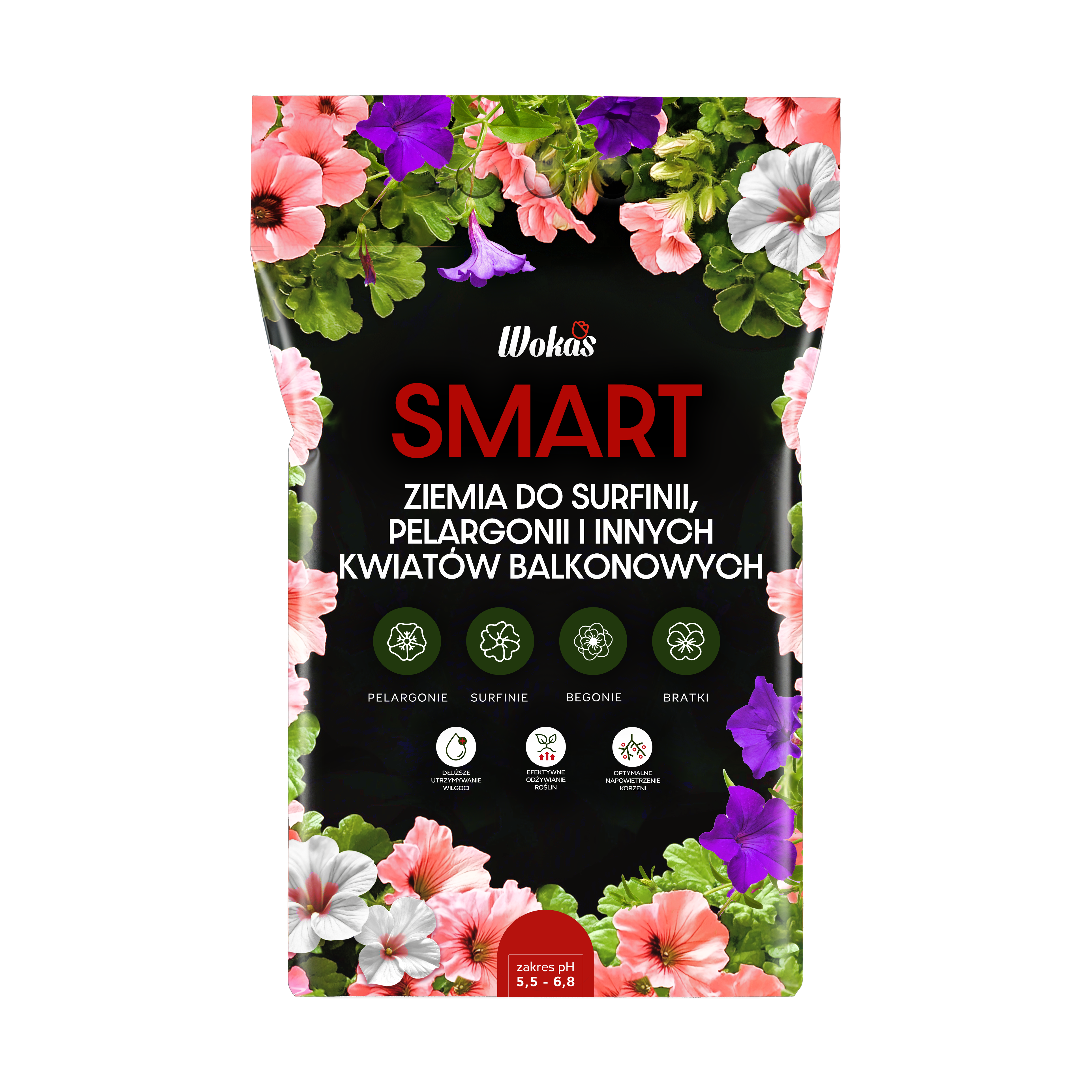 Ziemia do kwiatów balkonowych SMART 20l Wokas BIO