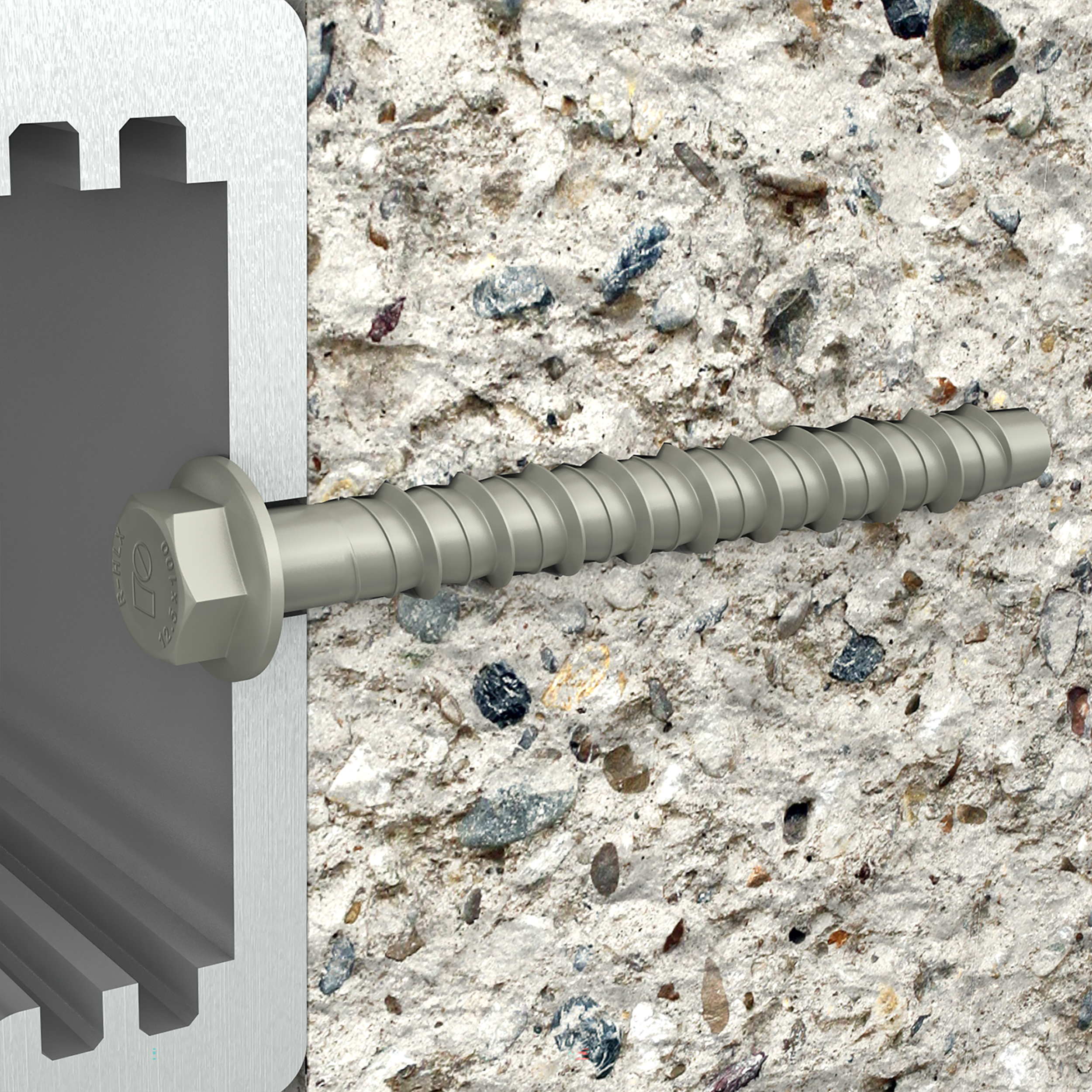 Wkręt do betonu 6x75 mm łeb płaski heksagonalny 10 sztuk - 2