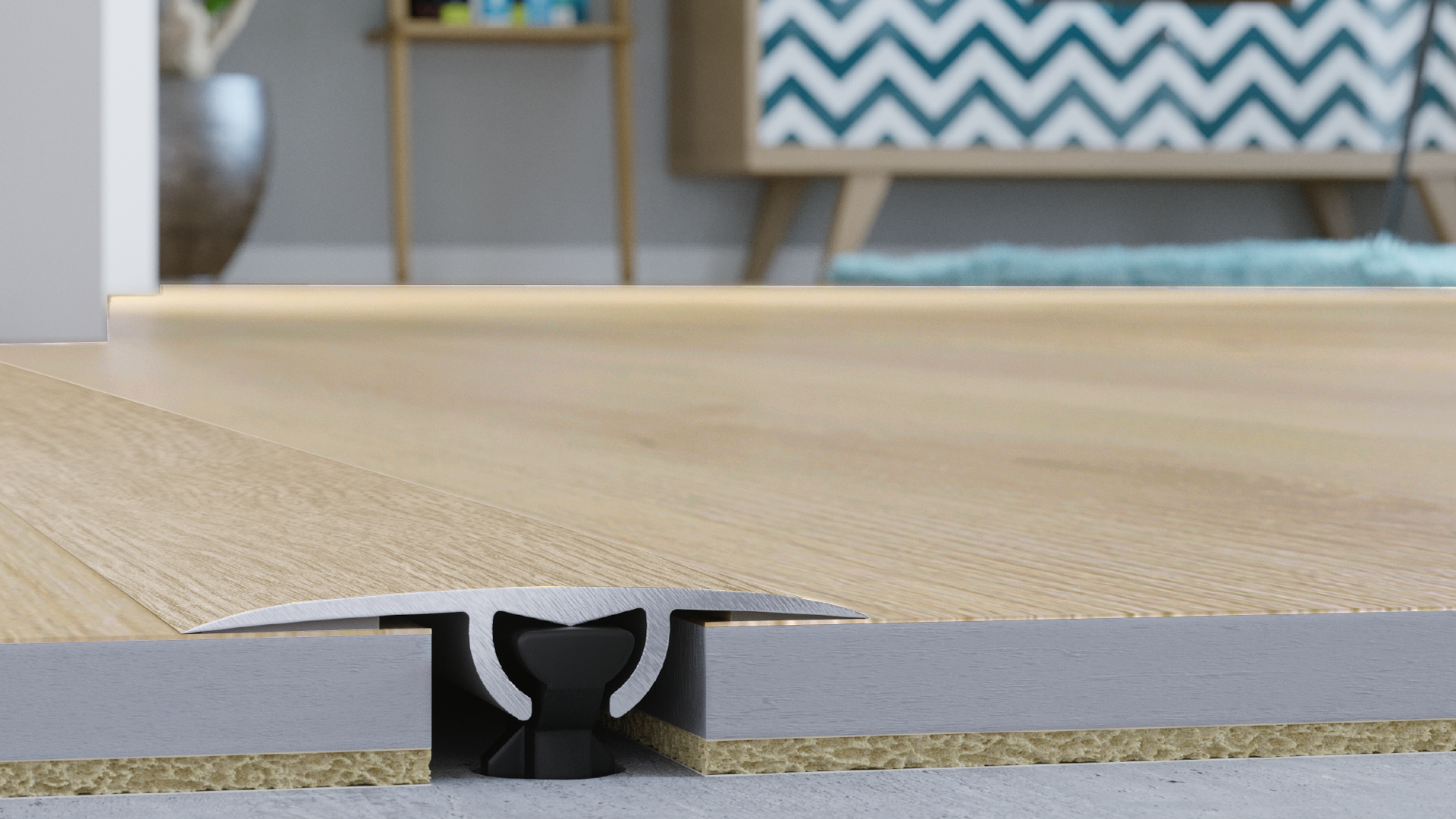 Profilo di espansione da incollare CS30 2IN1 93CM 050 in alluminio legno Sp 17mm x L 93 x L 3 cm - 2
