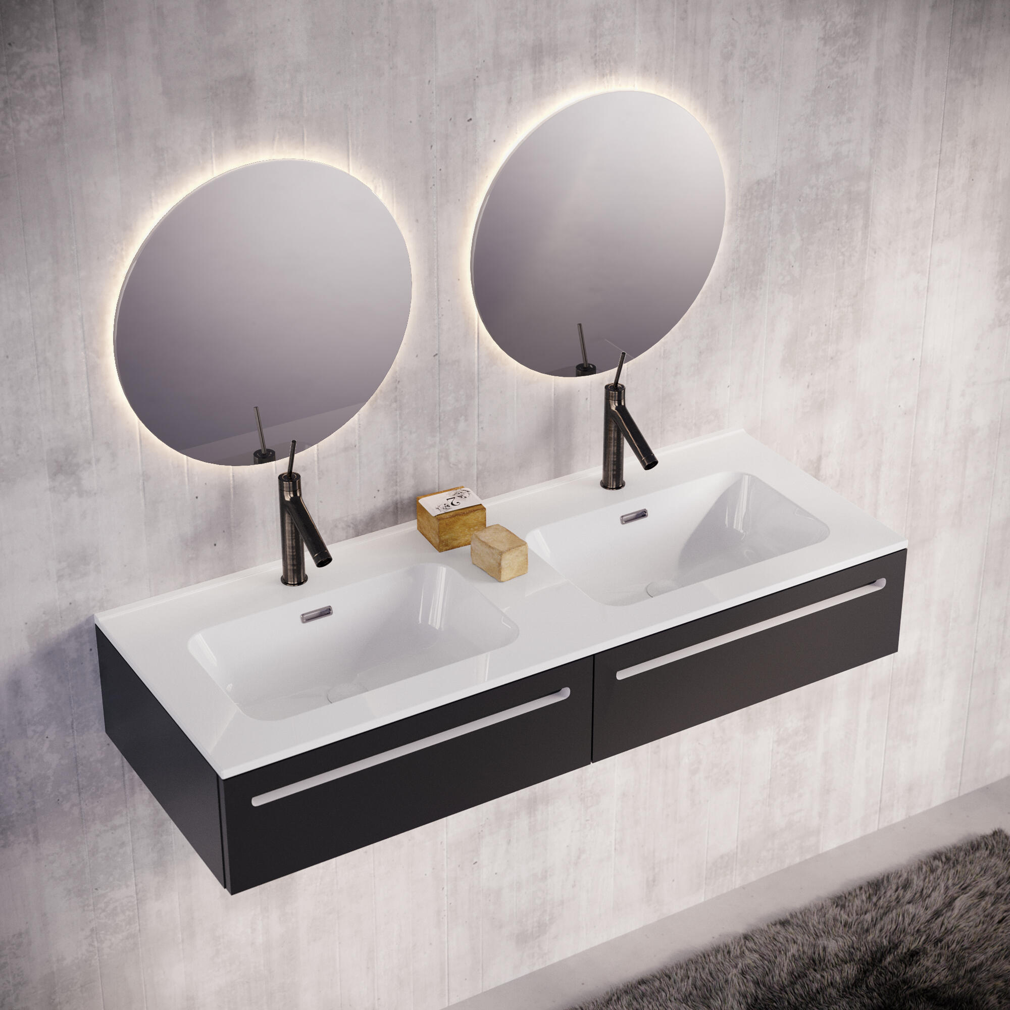 Lavatório de encastrar 121x15x46 cm branco Basins Mia - 2