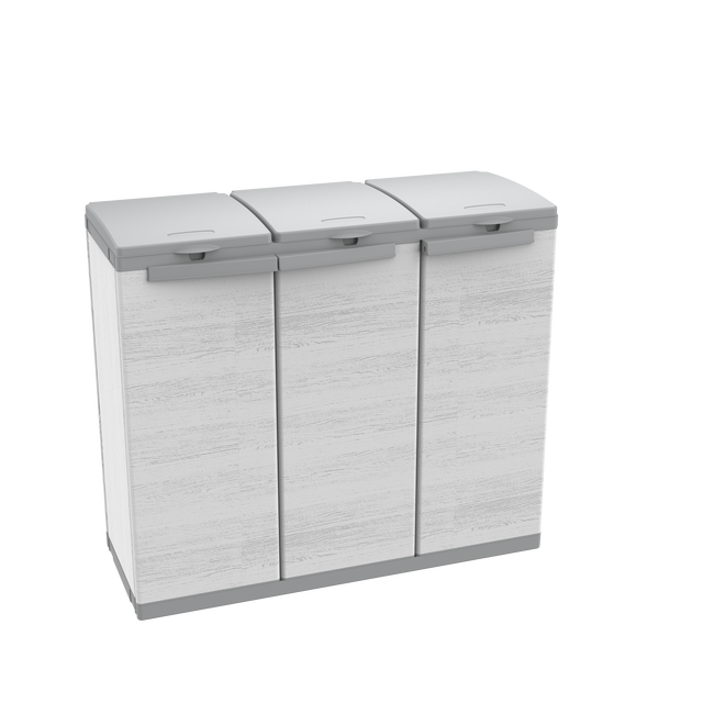Armadio per raccolta differenziata in polipropilene Sequoia 3A L 102 x H 88.7 x P 39 cm, 3 ante