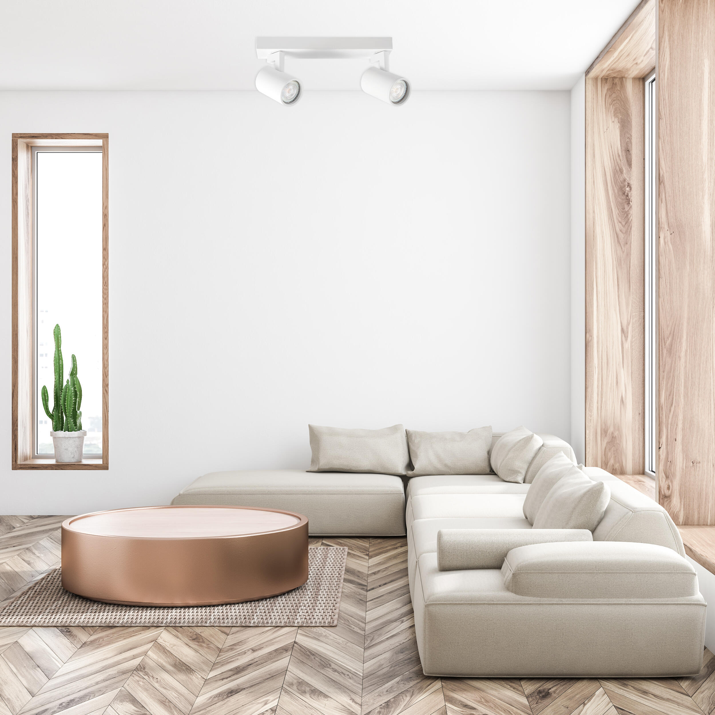 Listwa reflektorowa Lynx biała 2 x GU10 Goldlux - 2