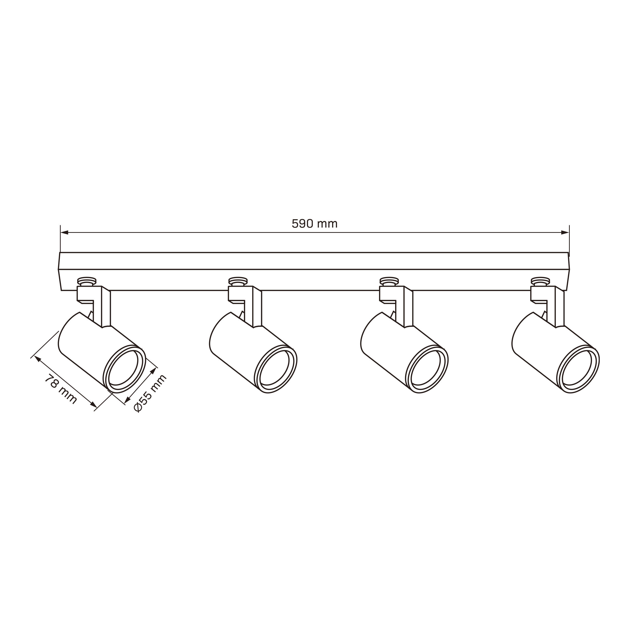 Listwa reflektorowa Lynx biała 4 x GU10 Goldlux - 3