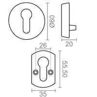 ESCUDO SEGURIDAD PERA 60MM ACABADO NEGRO - 2