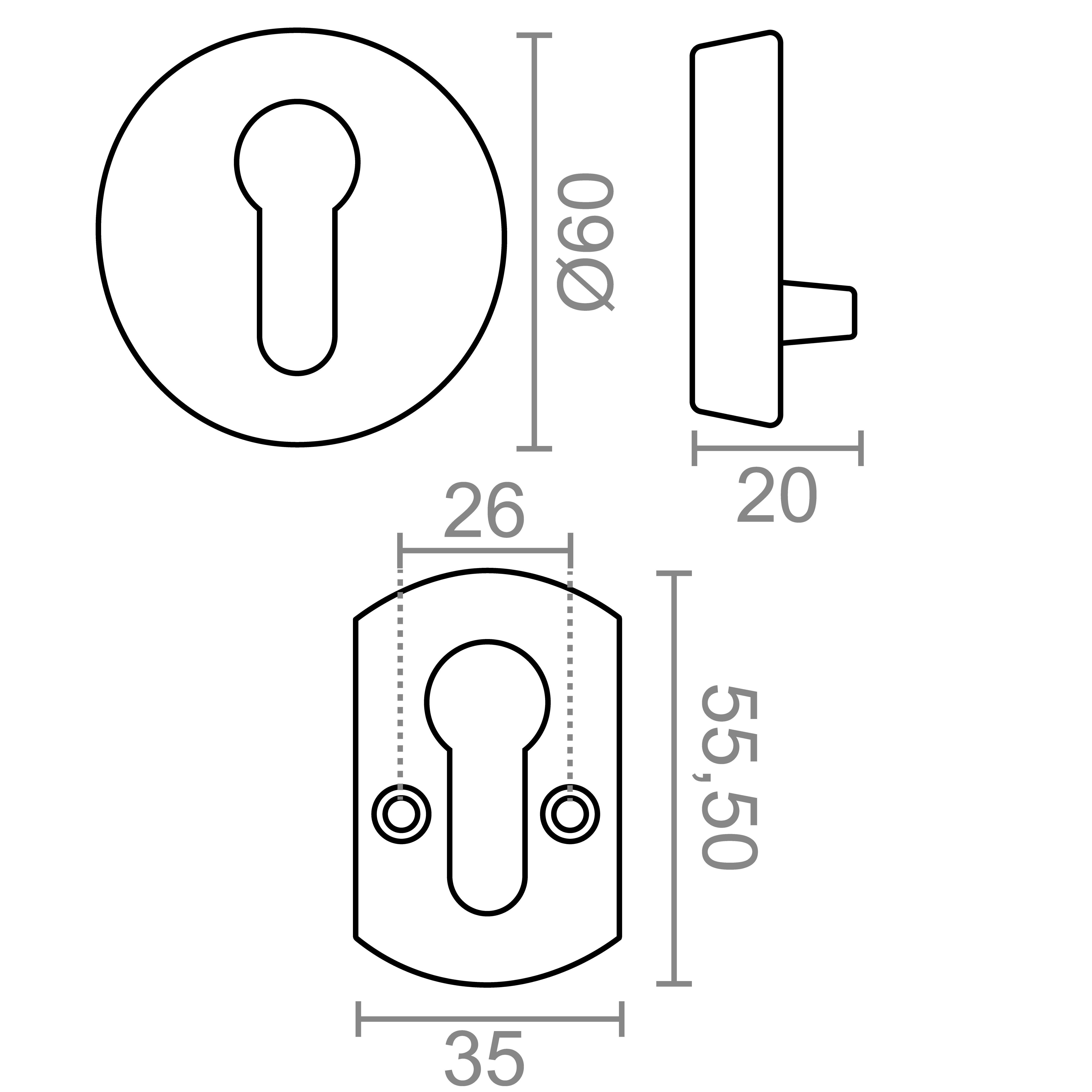 ESCUDO SEGURIDAD PERA 60MM ACABADO NEGRO - 2