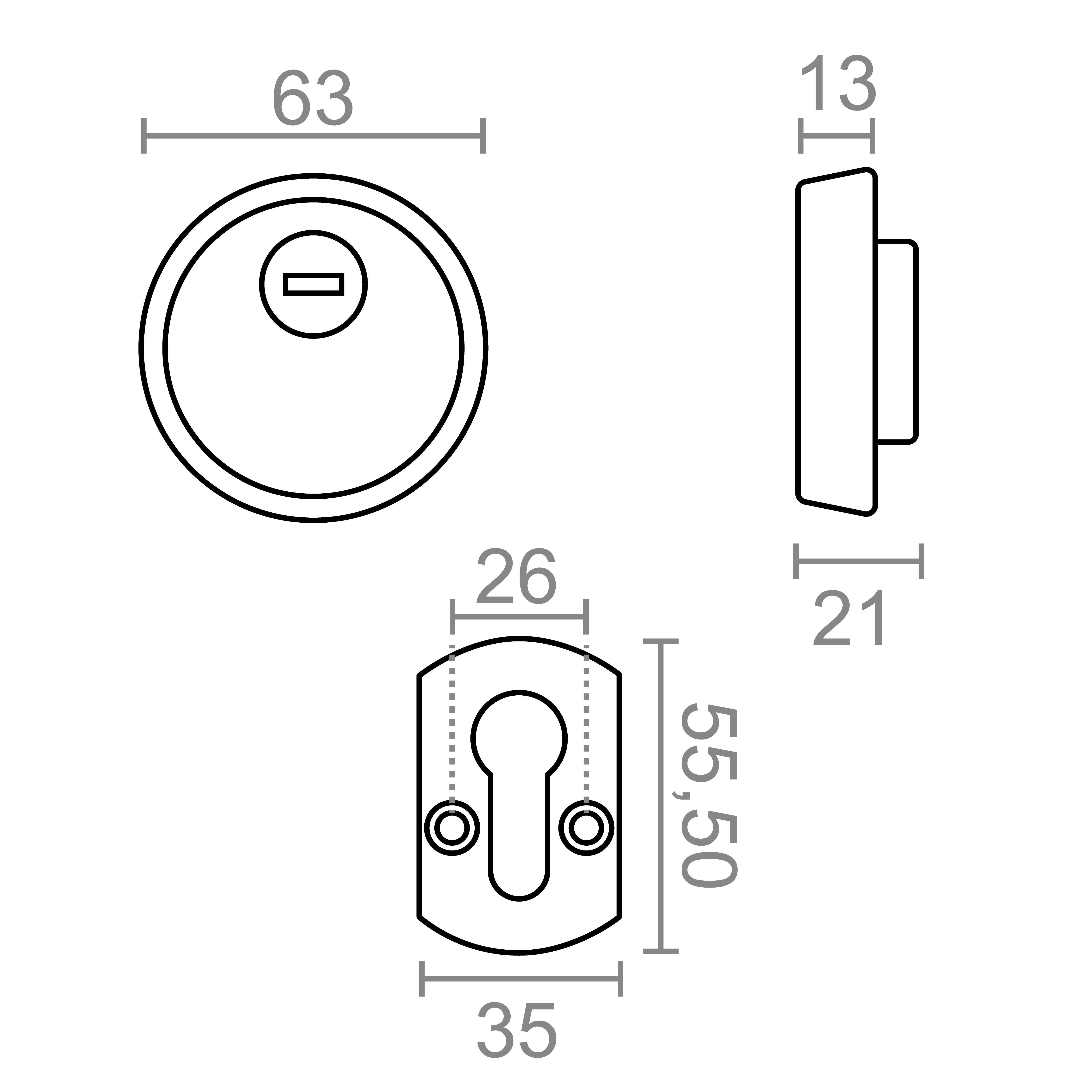 ESCUDO SEGURIDAD  63MM ACABADO NEGRO - 3