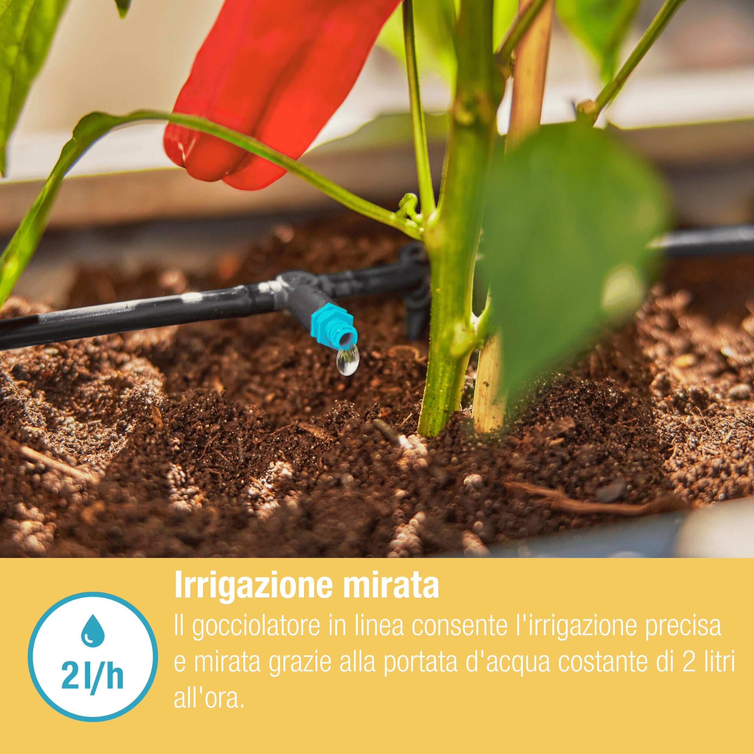 Gocciolatore in linea per superfici circolari in polipropilene GARDENA MicroDripSystem linea 2 l/h 2 l/h - 6