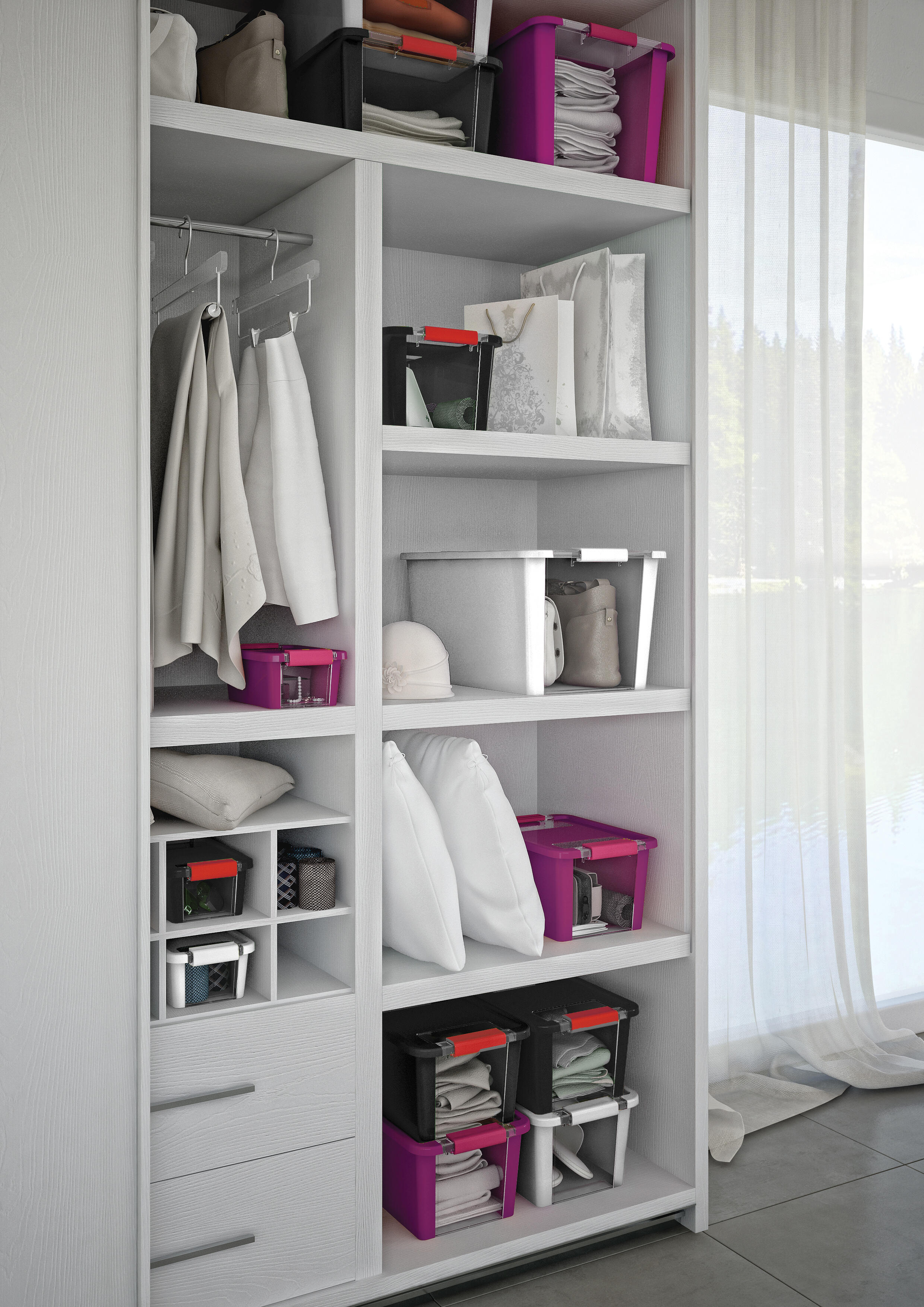 Boîte BI BOX blanc, 40L, H.28 x l.35 x P.55 cm - 2