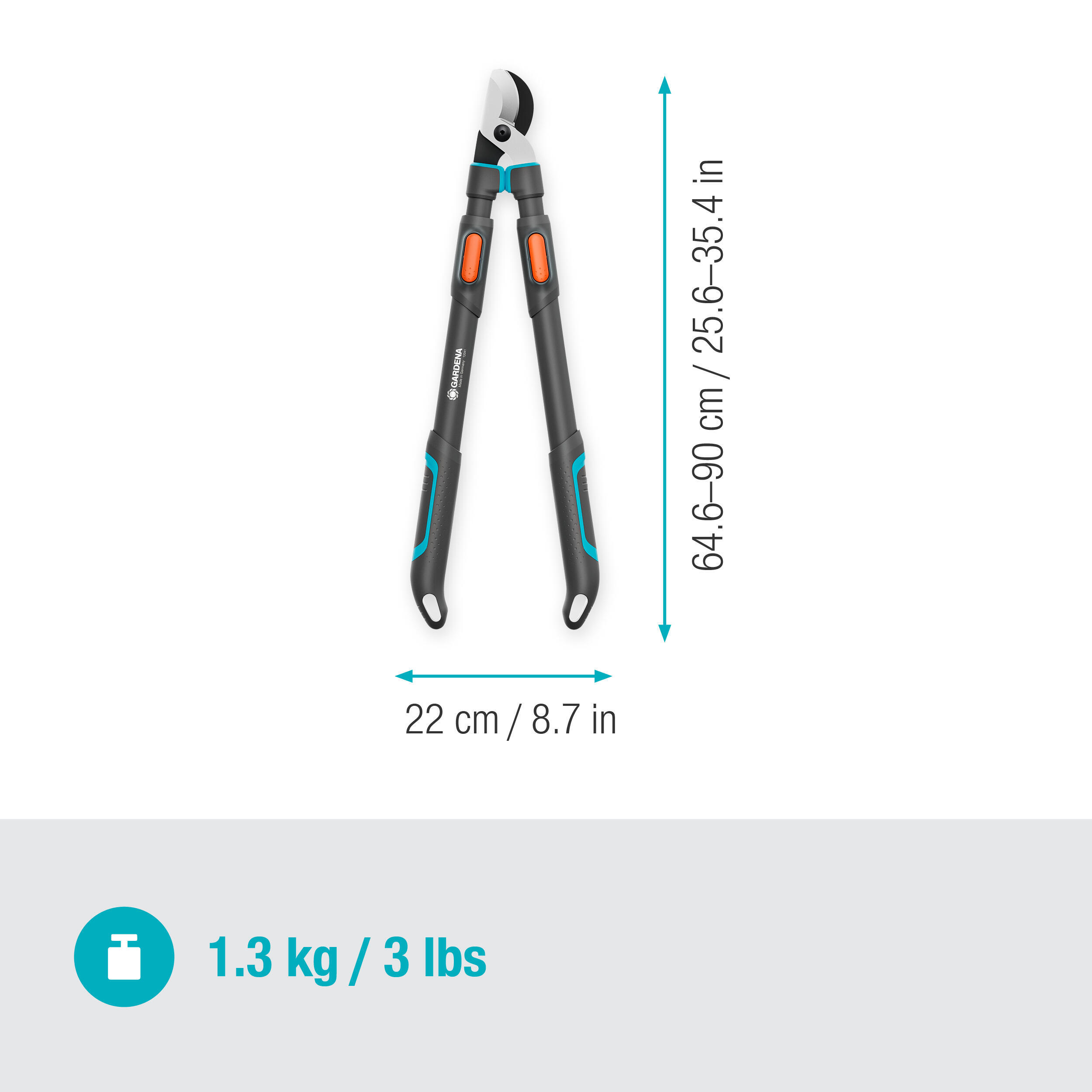 Coupe-branches acier inoxydable GARDENA 12041-20, Diam.50 mm - 4