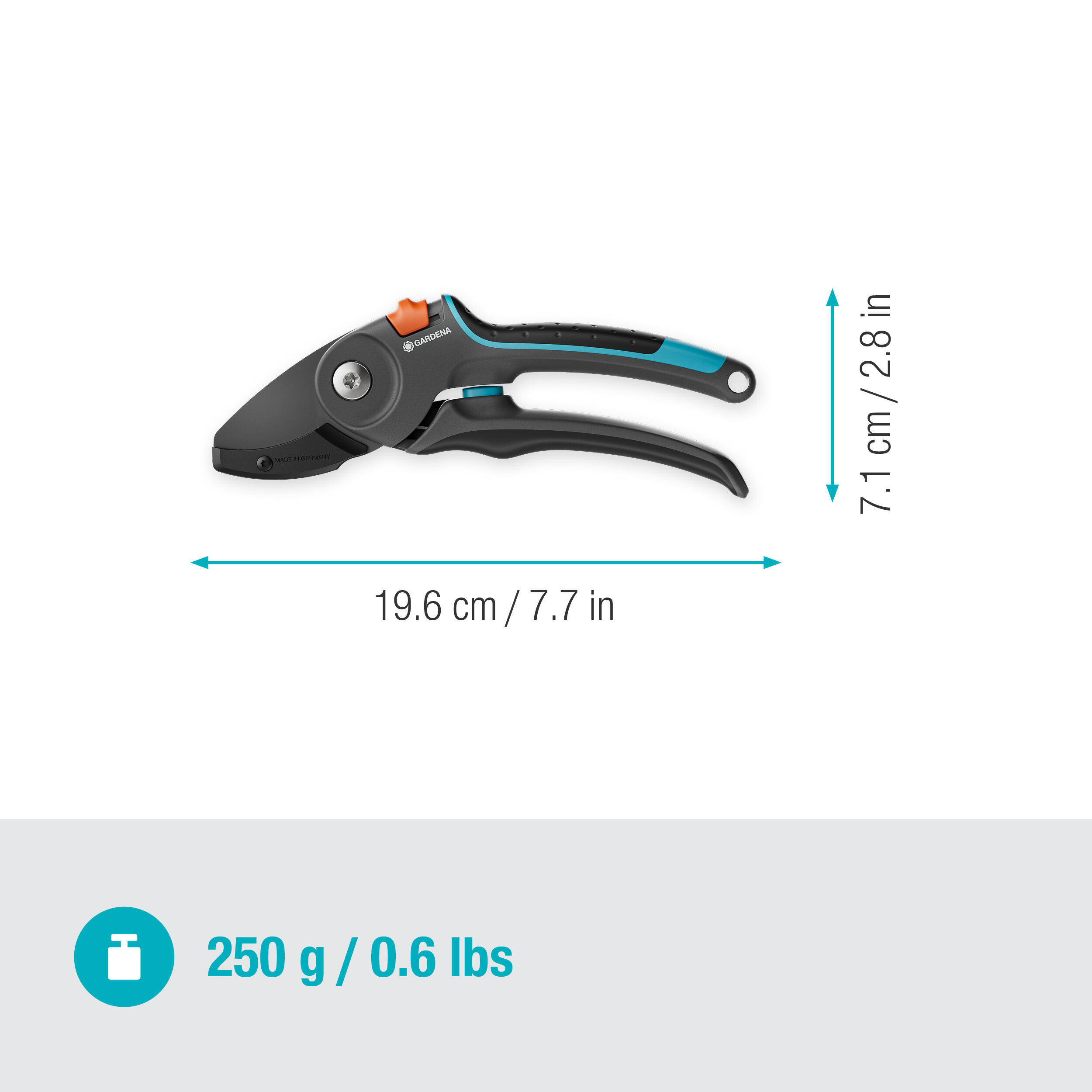Sécateur acier GARDENA 12250-20, Diam.20 mm - 4
