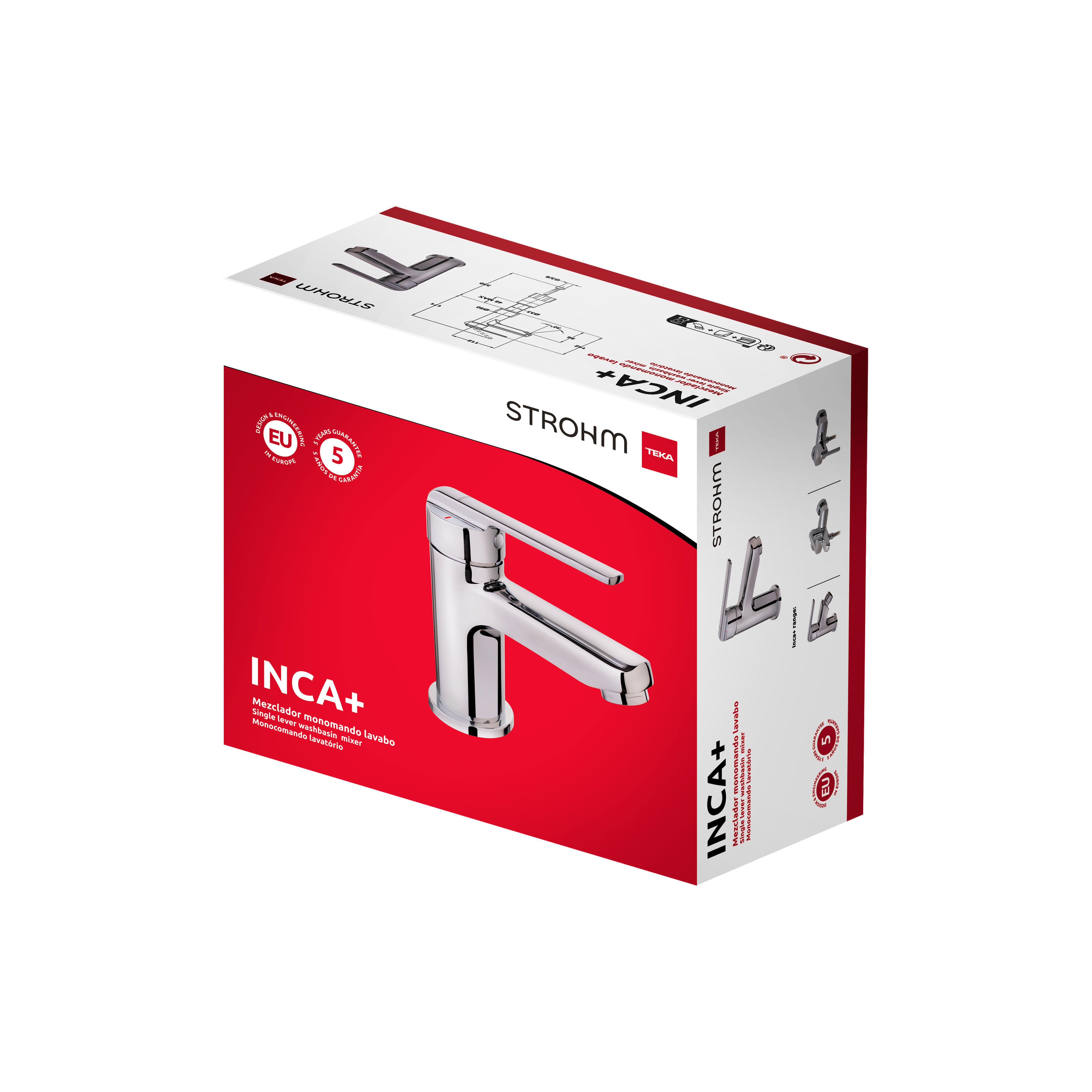 Grifo de lavabo STROHM TEKA Inca+ monomando cromo brillo. Antical.  - 11